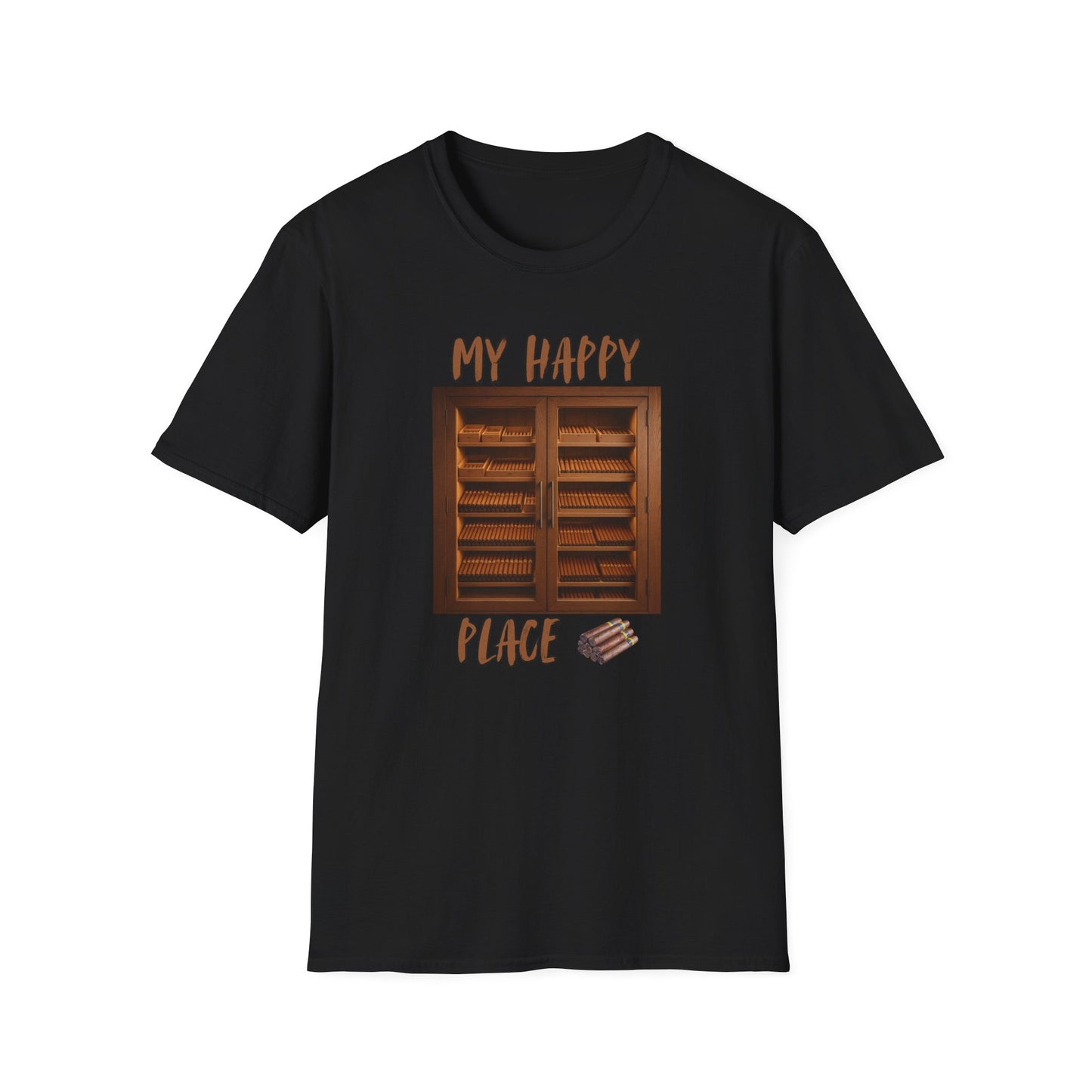 My Happy Place Cigar Unisex T-Shirt, BBQ Pool Party Shirt, Relaxation Leisure, Cigar lover Gift, Cigar Aficionado, Dad Gift, Summer Shirt