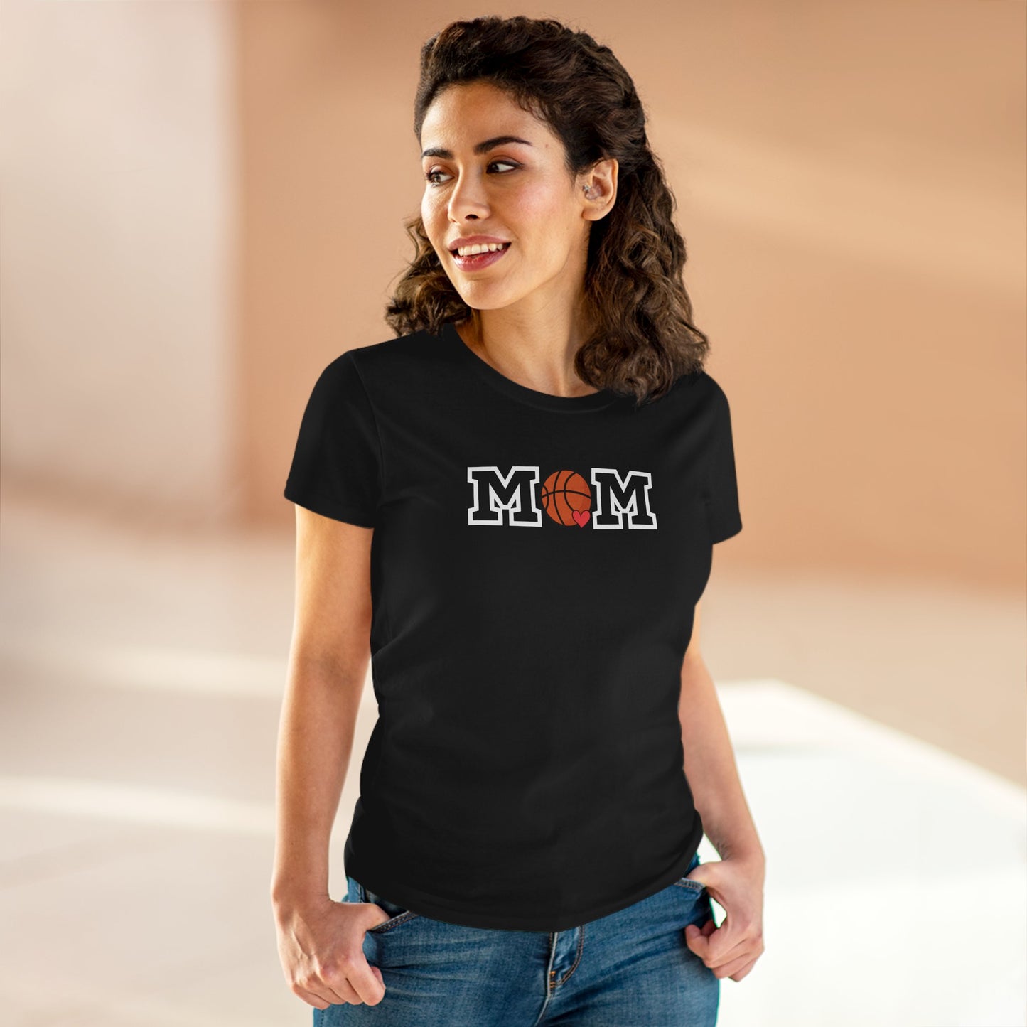 Basketball Mom Shirt, Sports Mom Gift, Cotton T-Shirt, Basketball Fan Apparel, Mother's Day Tee, Mom loves Basketball, Sports Mom