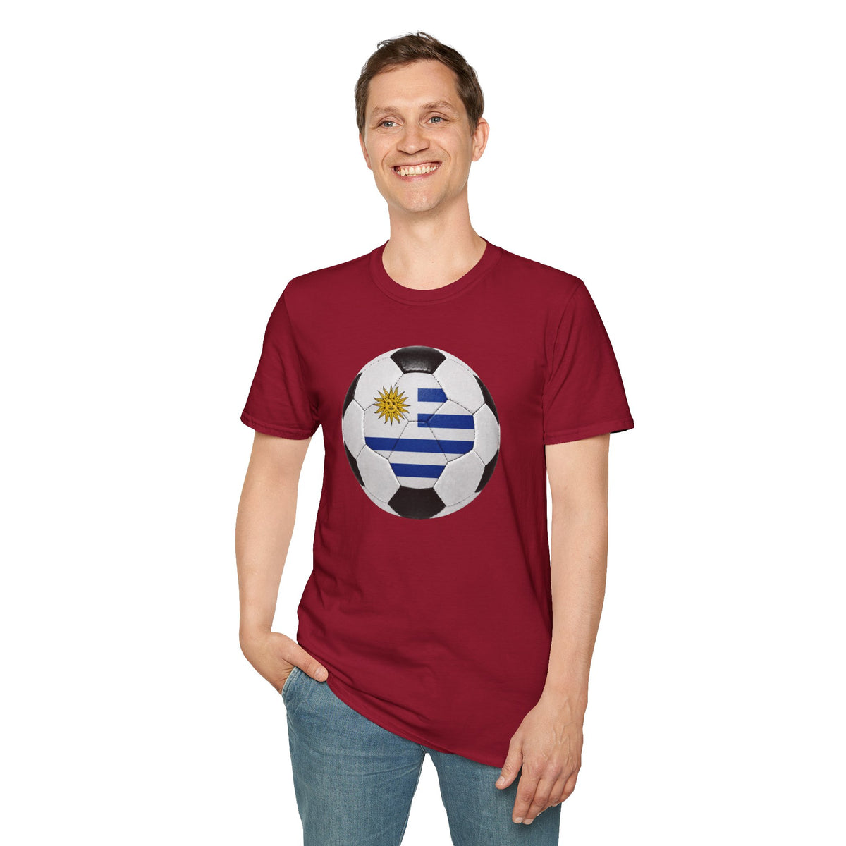 Uruguay Soccer Ball Shirt, Uruguay Futbol Tee, Blue White Soccer T-Shirt, Game Day Fan Shirt, Sports Gift