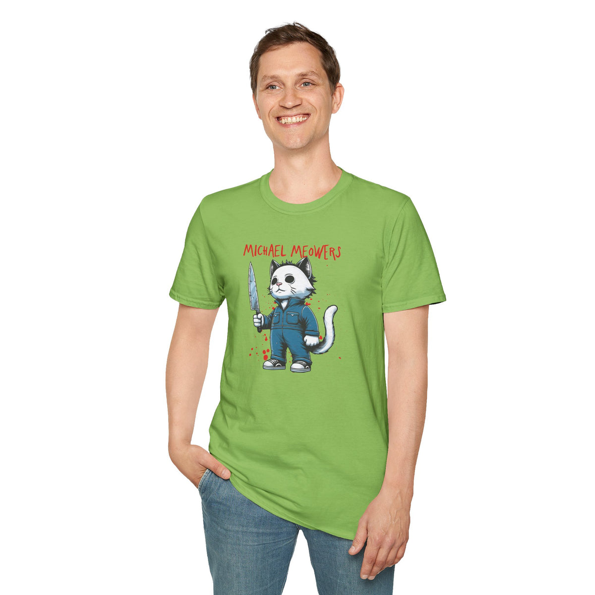 Michael Meowers Halloween Funny Cat T-Shirt, Scary Movie Tee, Halloween Cat Shirt, Horror Movie Cat Fan Gift, Horror Movie Character