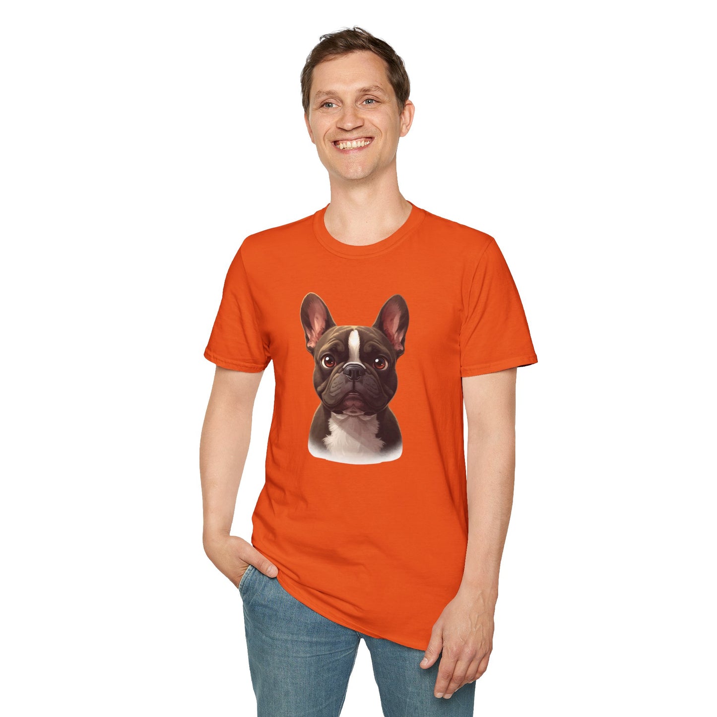 French Bulldog Dog Portrait Shirt – Frenchie Dog Lover Gift, Cute Dog Mom Tee, Dog Dad Shirt, Pet Breed Apparel