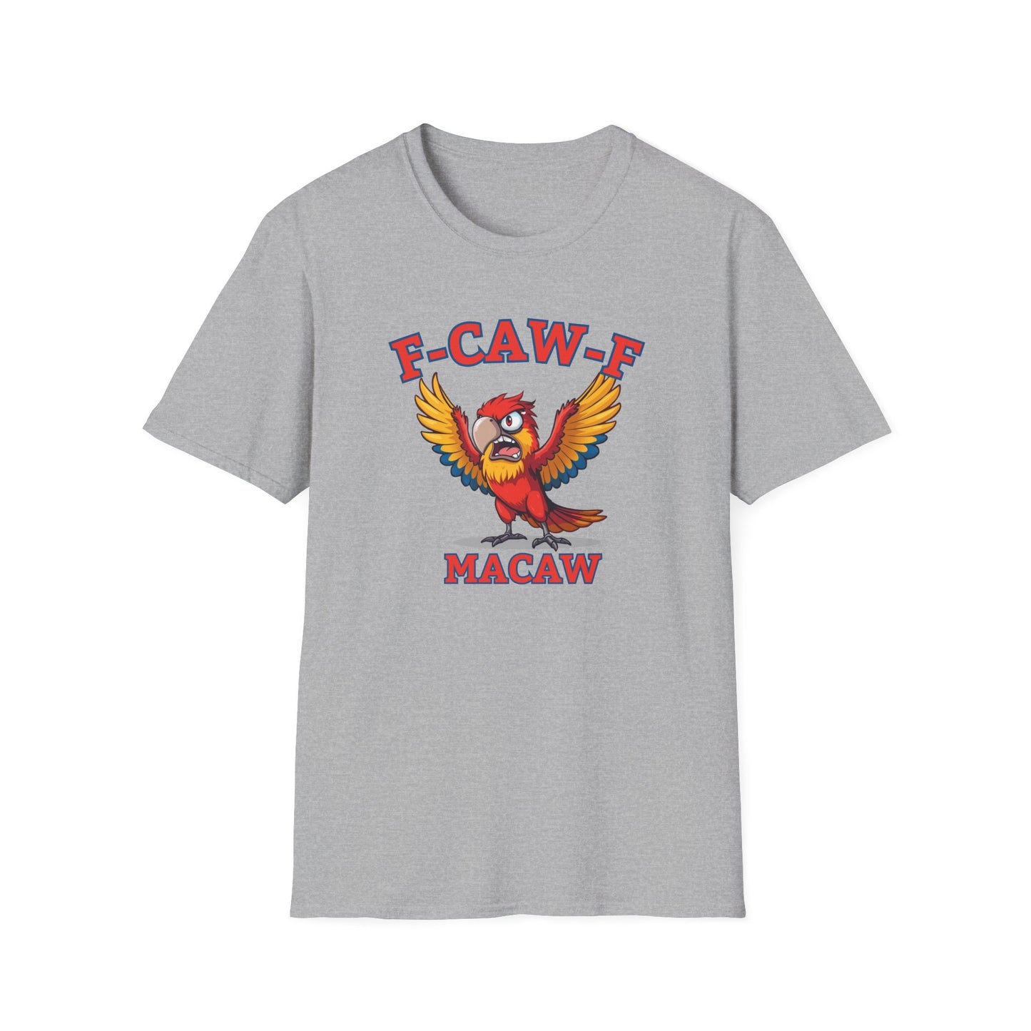 Funny F-CAW-F Macaw Parrot T-Shirt, Parrot Lover Shirt, Macaw Tee, Humorous Top, Macaw Parrot Apparel, Gift for him, Gift for her