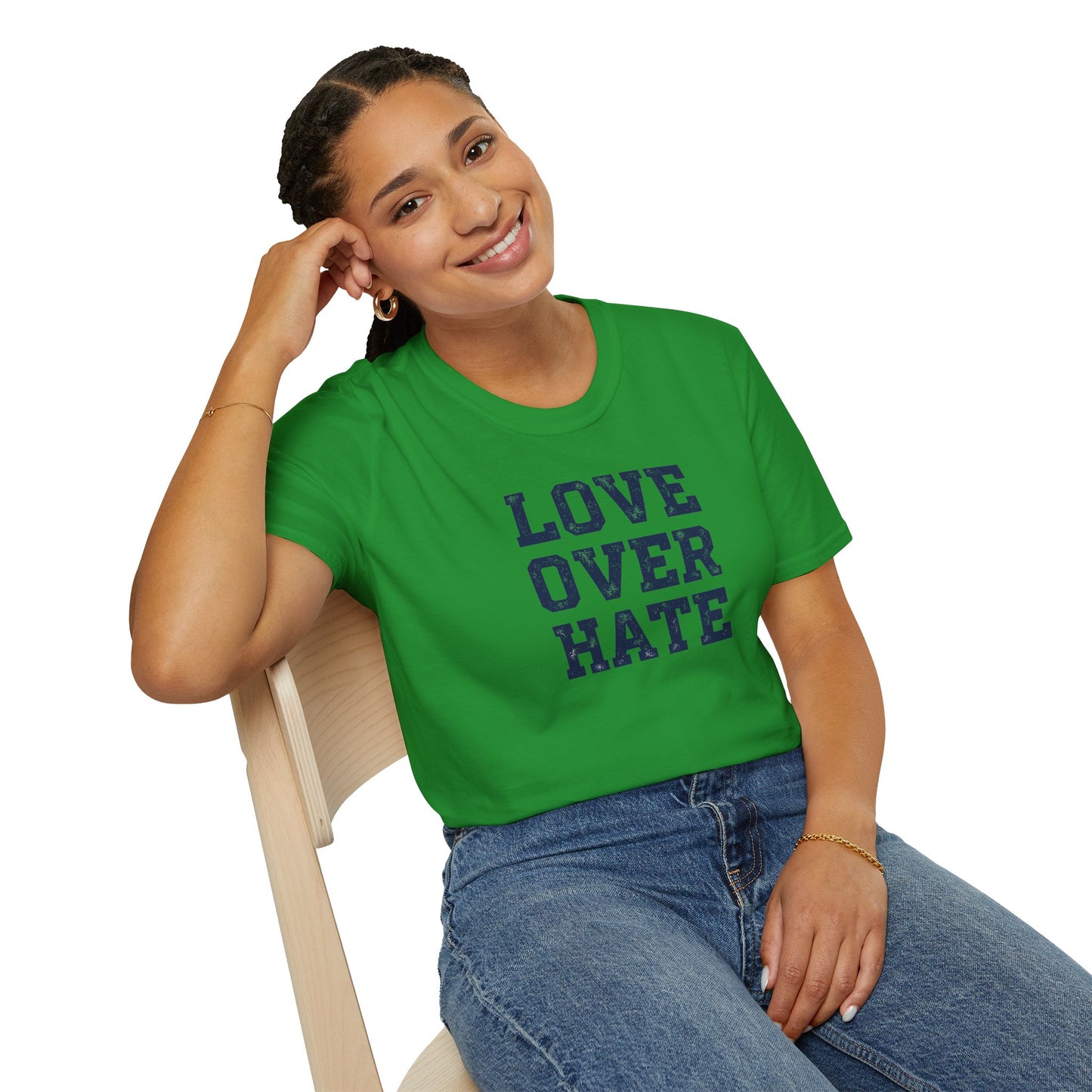 Love Over Hate T-Shirt – Inspirational Christian Shirt, Positive Message Tee, Motivational Faith Apparel