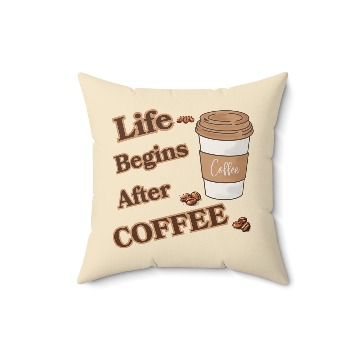 Coffee Quote Pillow, Faux Suede Throw Cushion for Home Decor, Funny Gift for Coffee Lovers, Living Room Accent, Couch Pillow, Gift for Her