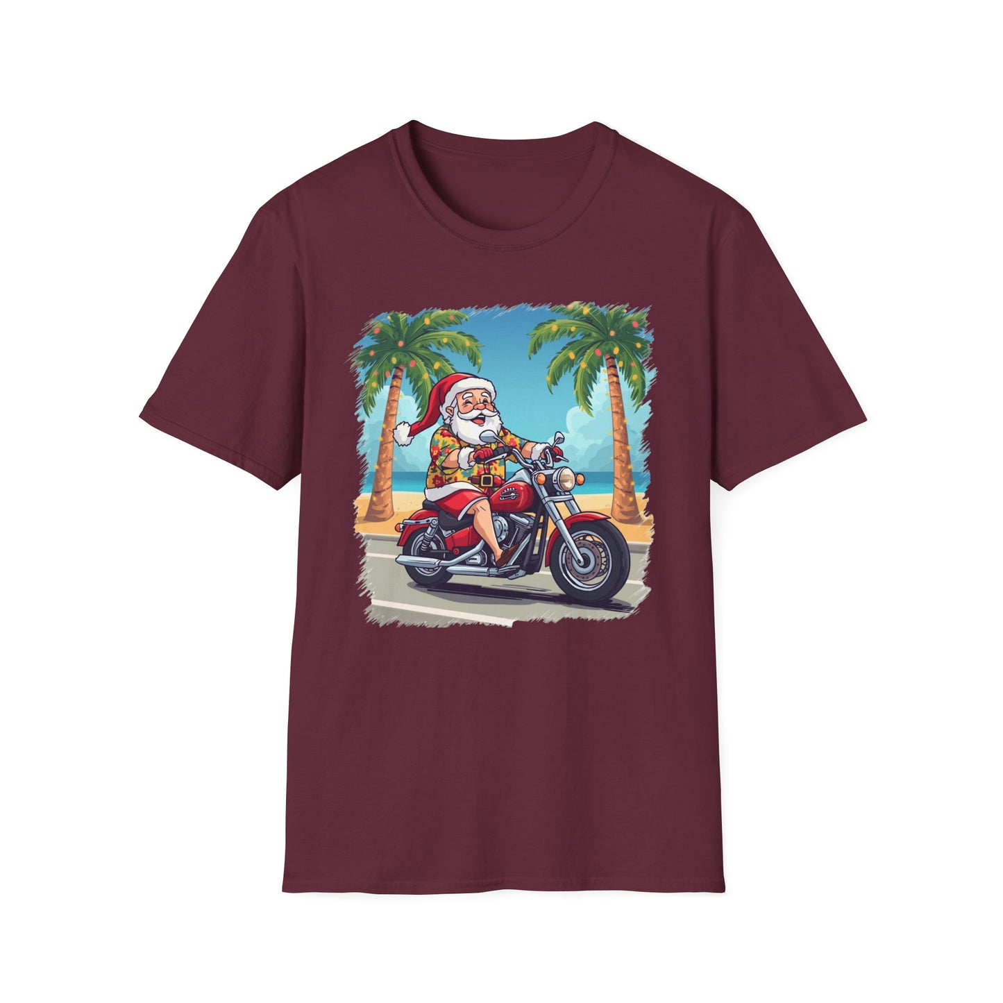 Tropical Santa riding a motorcycle shirt, Family Christmas Shirts, Christmas T Shirt, Holiday Shirt, Cute Xmas Shirt for the family, Holiday Gift