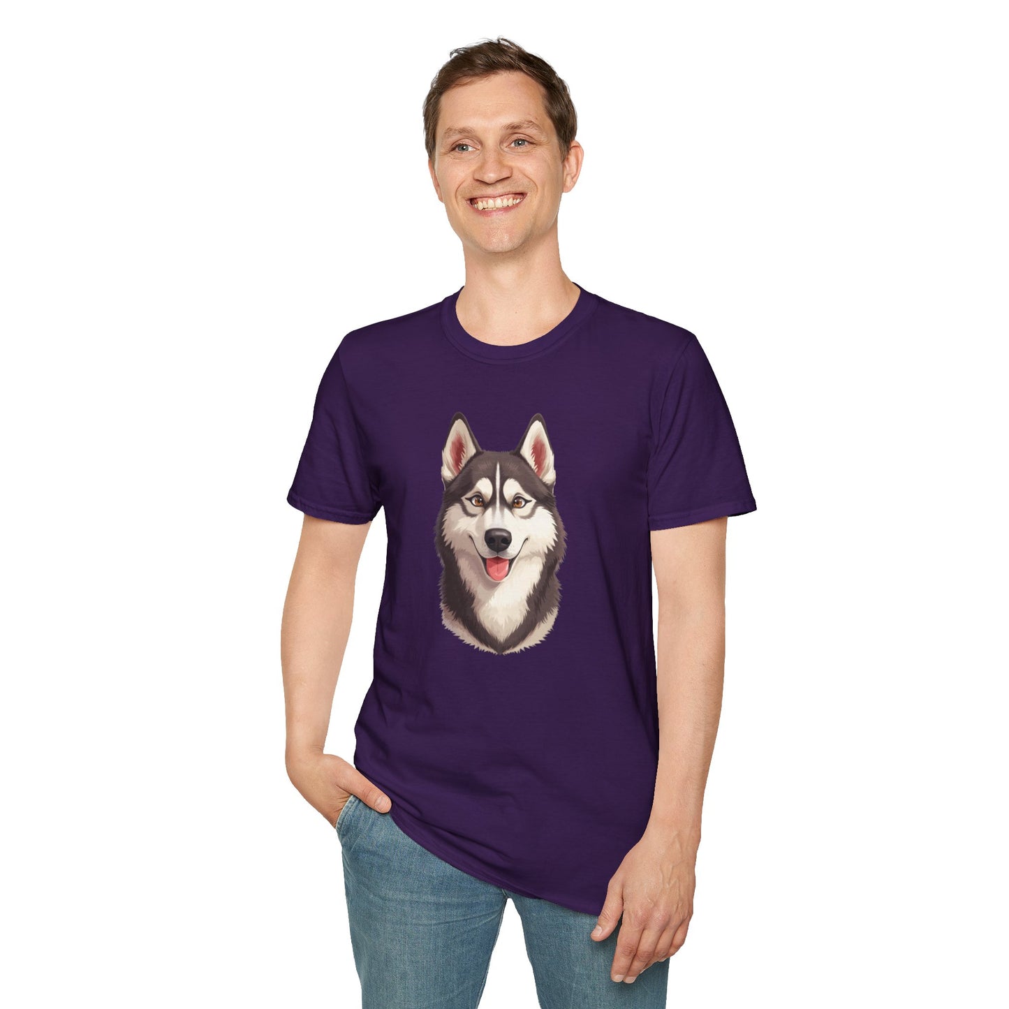 Siberian Husky Dog Portrait Shirt – Husky Dog Lover Gift, Cute Dog Mom Tee, Dog Dad Shirt, Pet Breed Apparel
