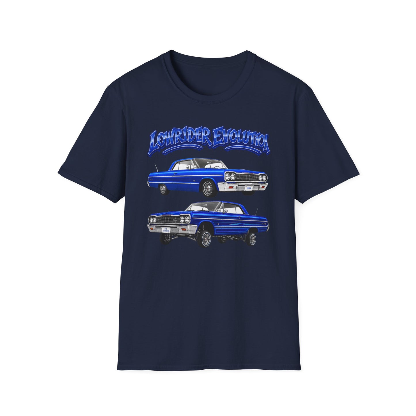 Classic Lowrider Shirt, Lowrider Evolution Tee, Blue Vintage Car Shirt, Car Enthusiast Gift, Retro Auto Graphic Tee