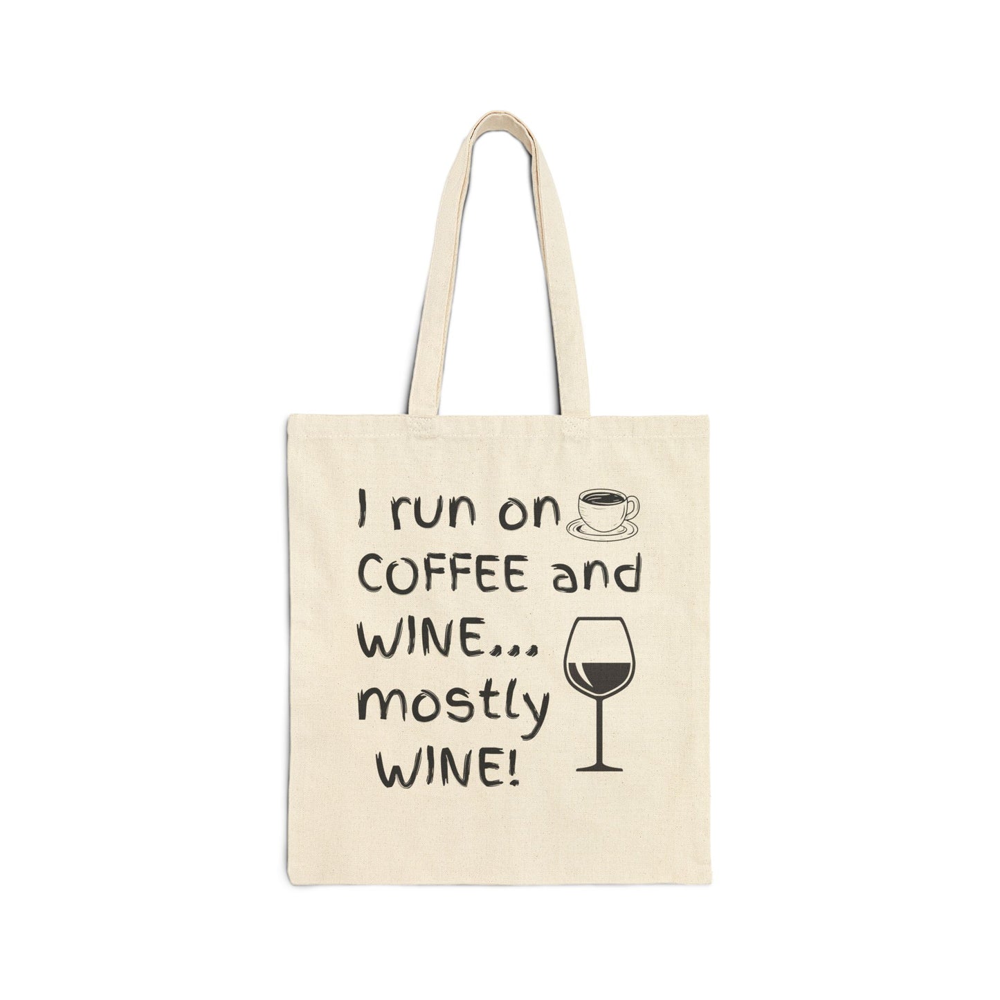 I Run on Coffee and Wine Mostly Wine Tote Bag, Funny Gifts for Wine Lovers, Shopping Tote, Wine Enthusiast Accessory, Mother's Day Gift