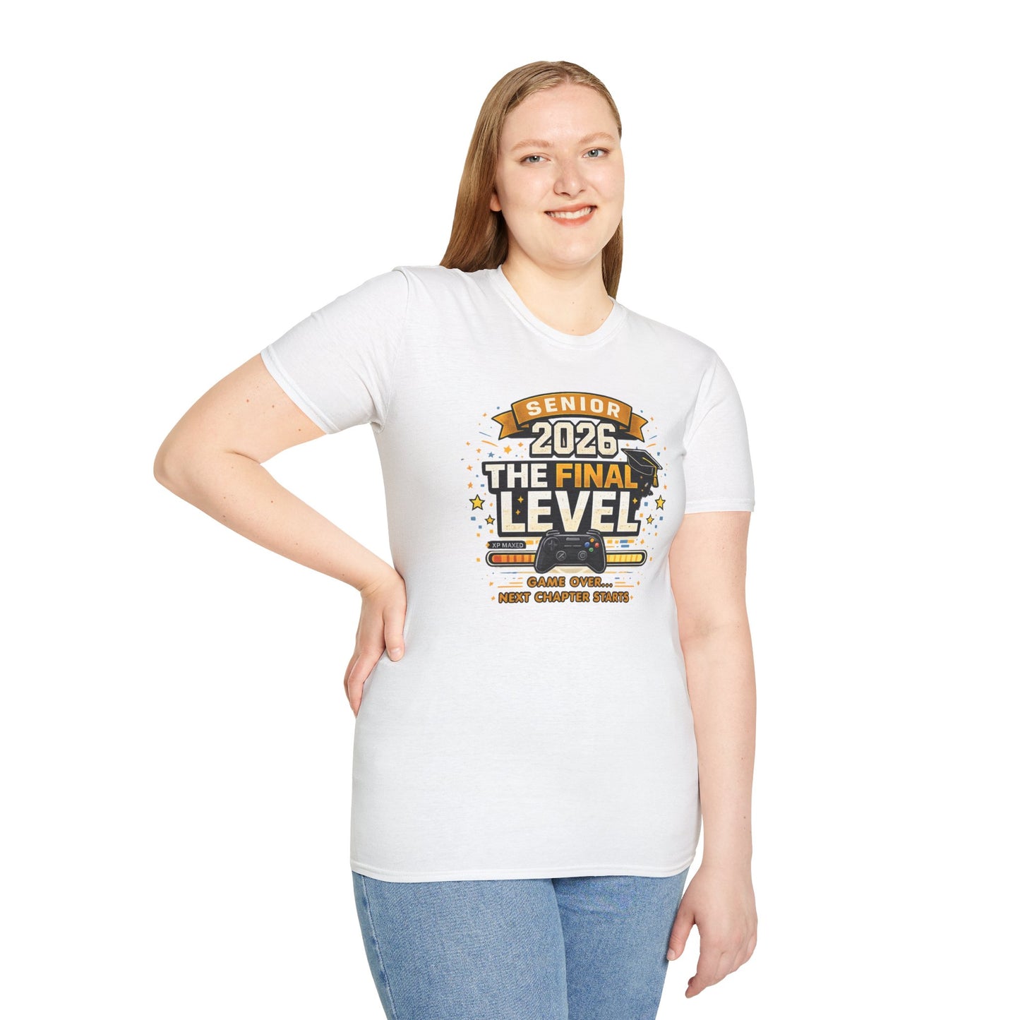 Senior 2026 The Final Level Gamer Graduation T-Shirt, Class of 2026 Game Over Next Chapter Starts Tee for Boys Girls Grad