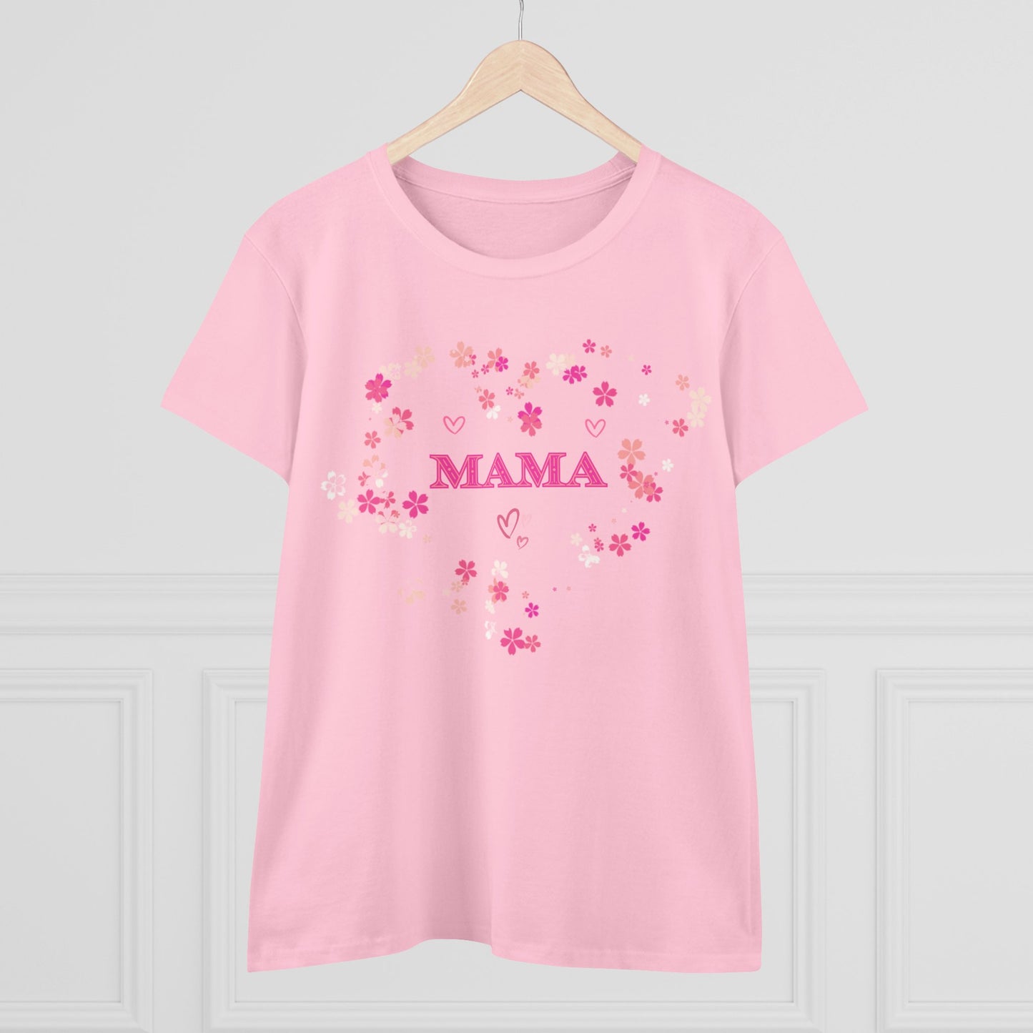 Floral Mama Women's Tee, Mother's Day Shirt, Heart Print Shirt, Mom Gift Shirt, Motherhood Tee, Mom Gift, MAMA Pride Shirt