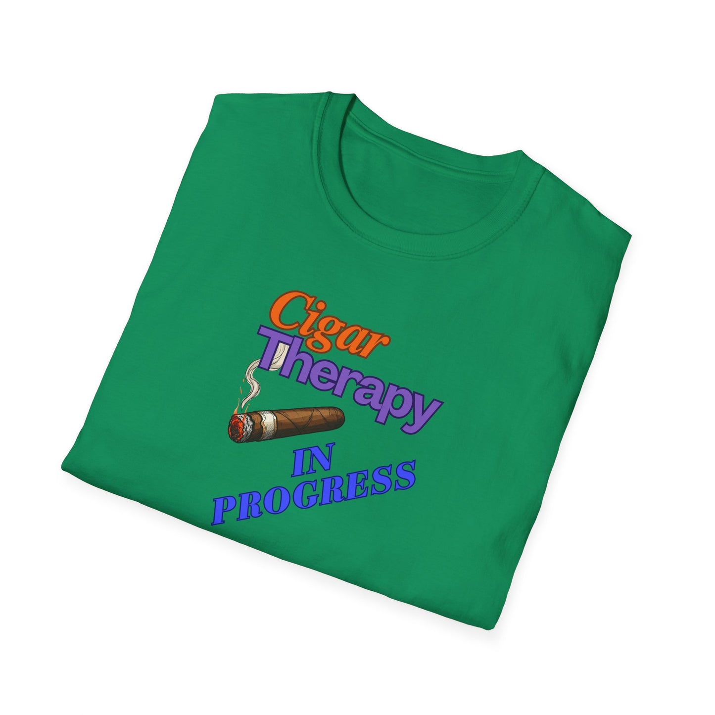 Cigar Therapy in Progress Unisex T-Shirt, BBQ Pool Party Shirt, Fathers Day Gift, Relaxation Leisure, Cigar lover Gift, Grandpa Gift