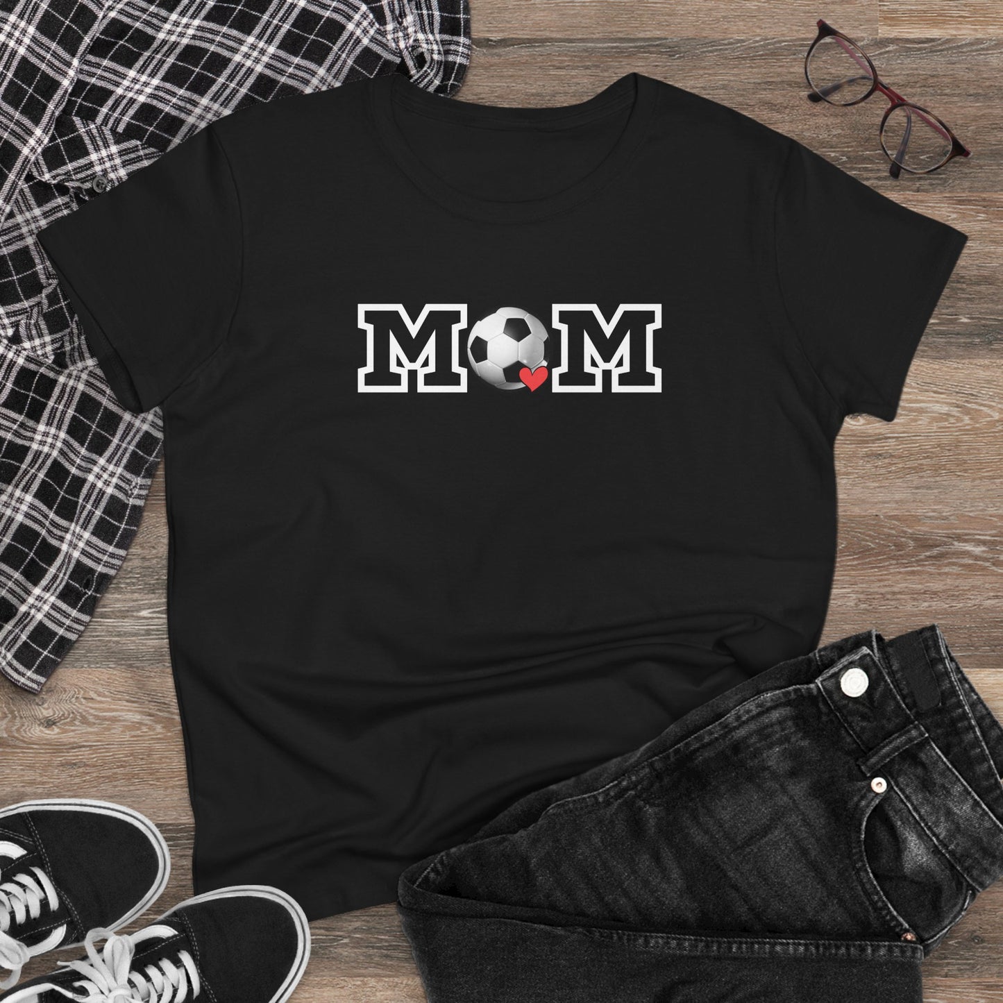 Soccer Mom Shirt, Sports Mom Gift, Cotton T-Shirt, Soccer Fan Apparel, Mother's Day Tee, Mom loves Soccer, Sports Mom