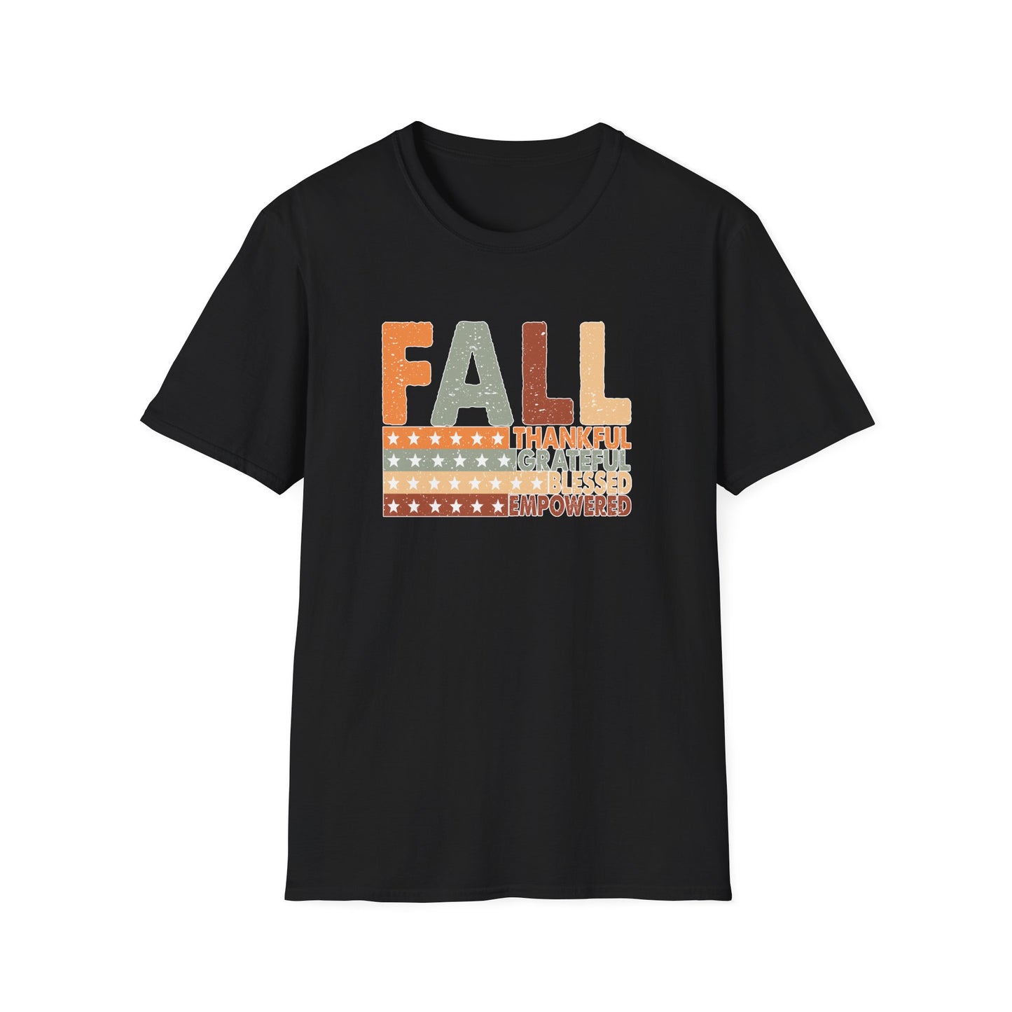 Fall Unisex Softstyle T-Shirt with Inspirational Words, Thankful, Grateful, Blessed, Empowered, Fall Tee, Hope Shirt, Thanksgiving Shirt
