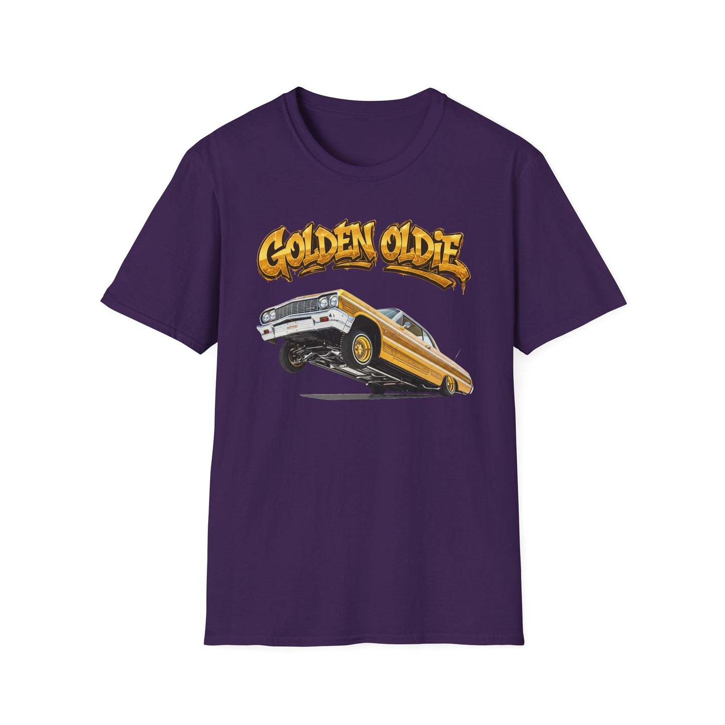 Golden Oldie Lowrider Shirt, Classic Car Tee, Vintage Auto Graphic Shirt, Car Enthusiast Gift, Retro Car Lover Tee