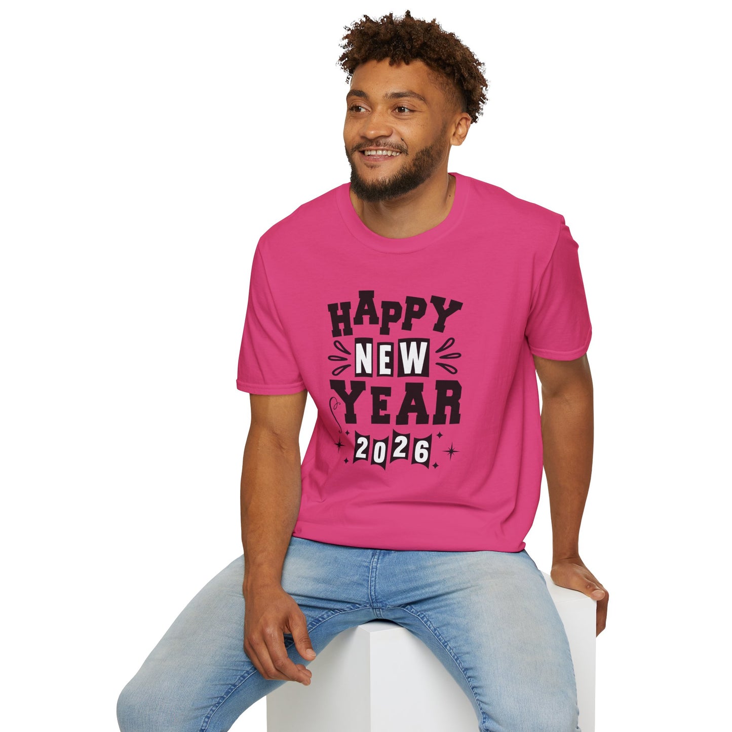 Happy New Year 2026 T-Shirt – Retro New Year Graphic Tee, NYE Party Shirt, Vintage Bold Typography 2026 Shirt, New Year’s Eve Countdown Outfit