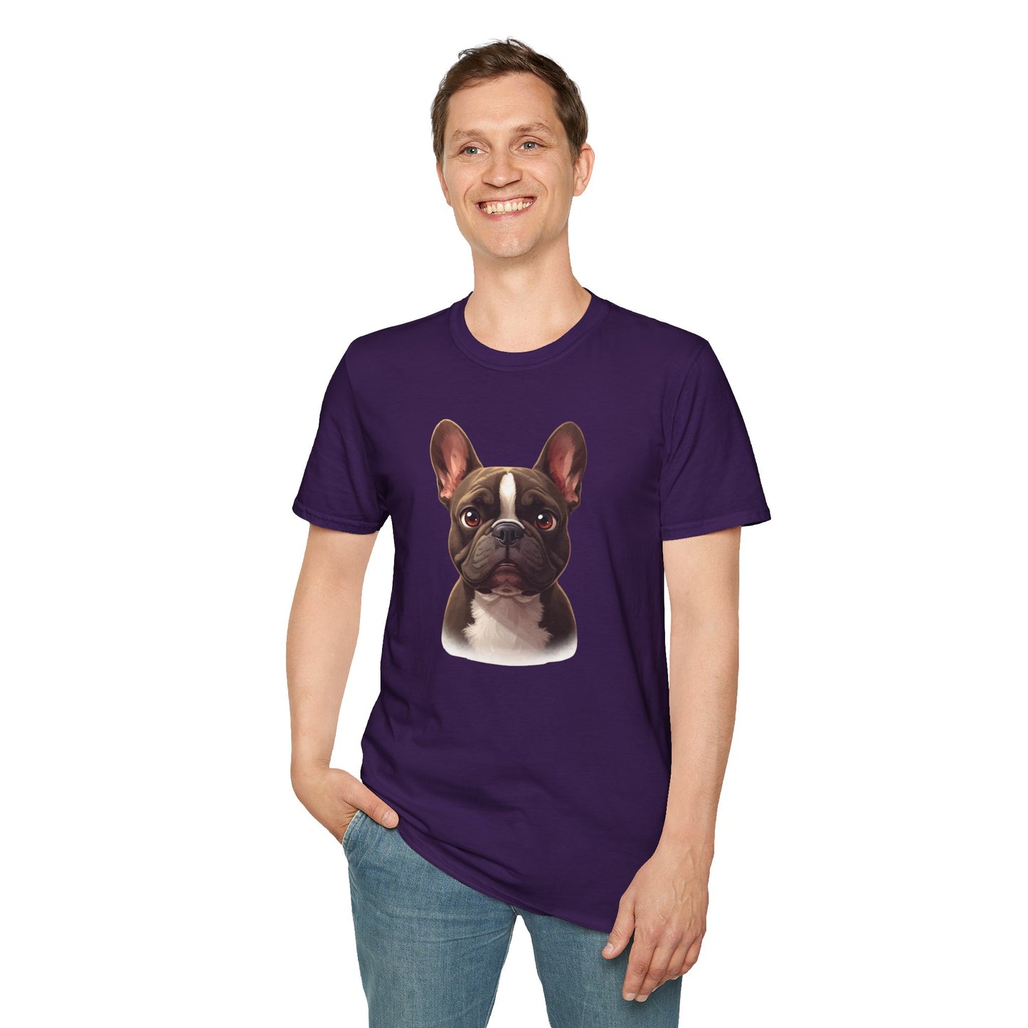French Bulldog Dog Portrait Shirt – Frenchie Dog Lover Gift, Cute Dog Mom Tee, Dog Dad Shirt, Pet Breed Apparel