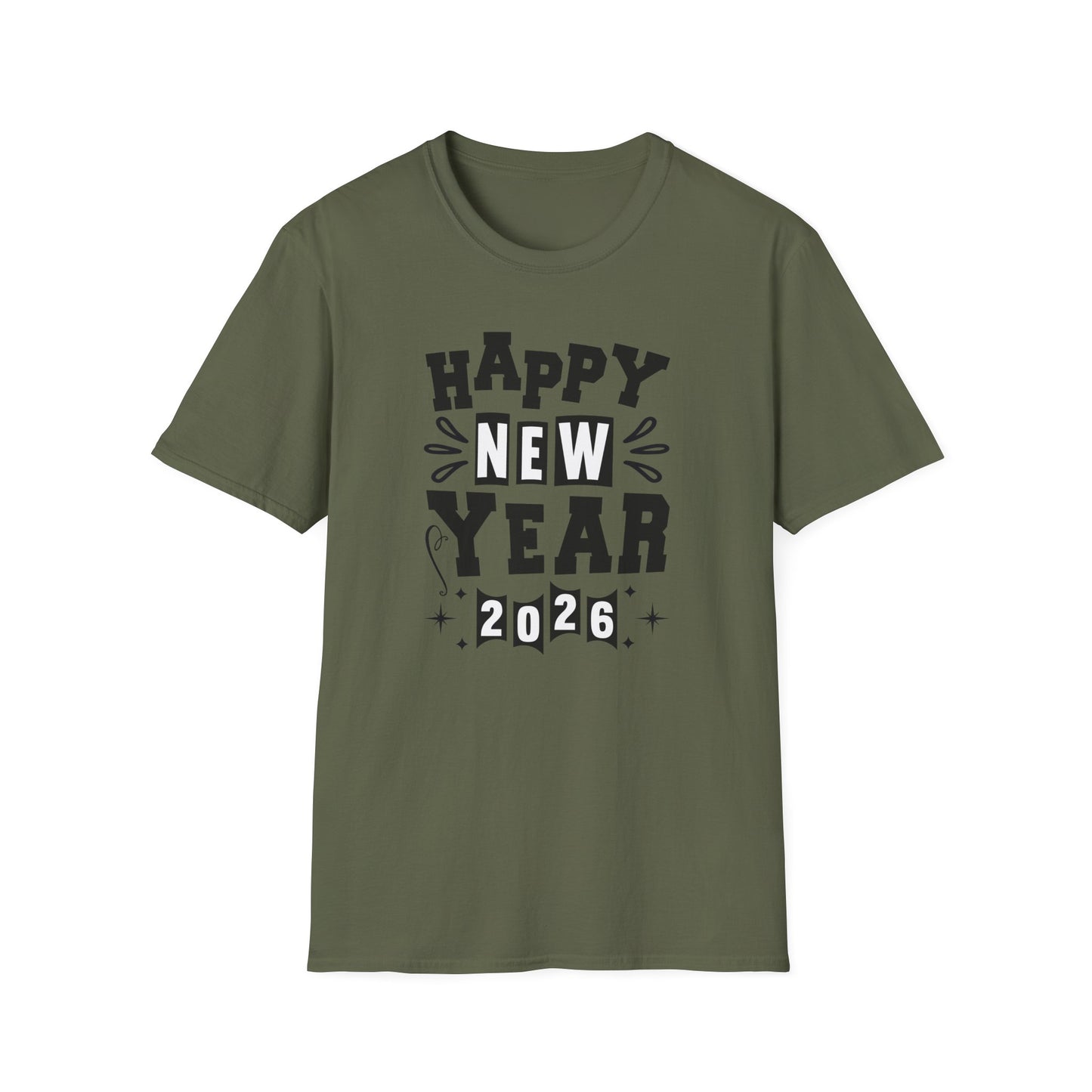 Happy New Year 2026 T-Shirt – Retro New Year Graphic Tee, NYE Party Shirt, Vintage Bold Typography 2026 Shirt, New Year’s Eve Countdown Outfit