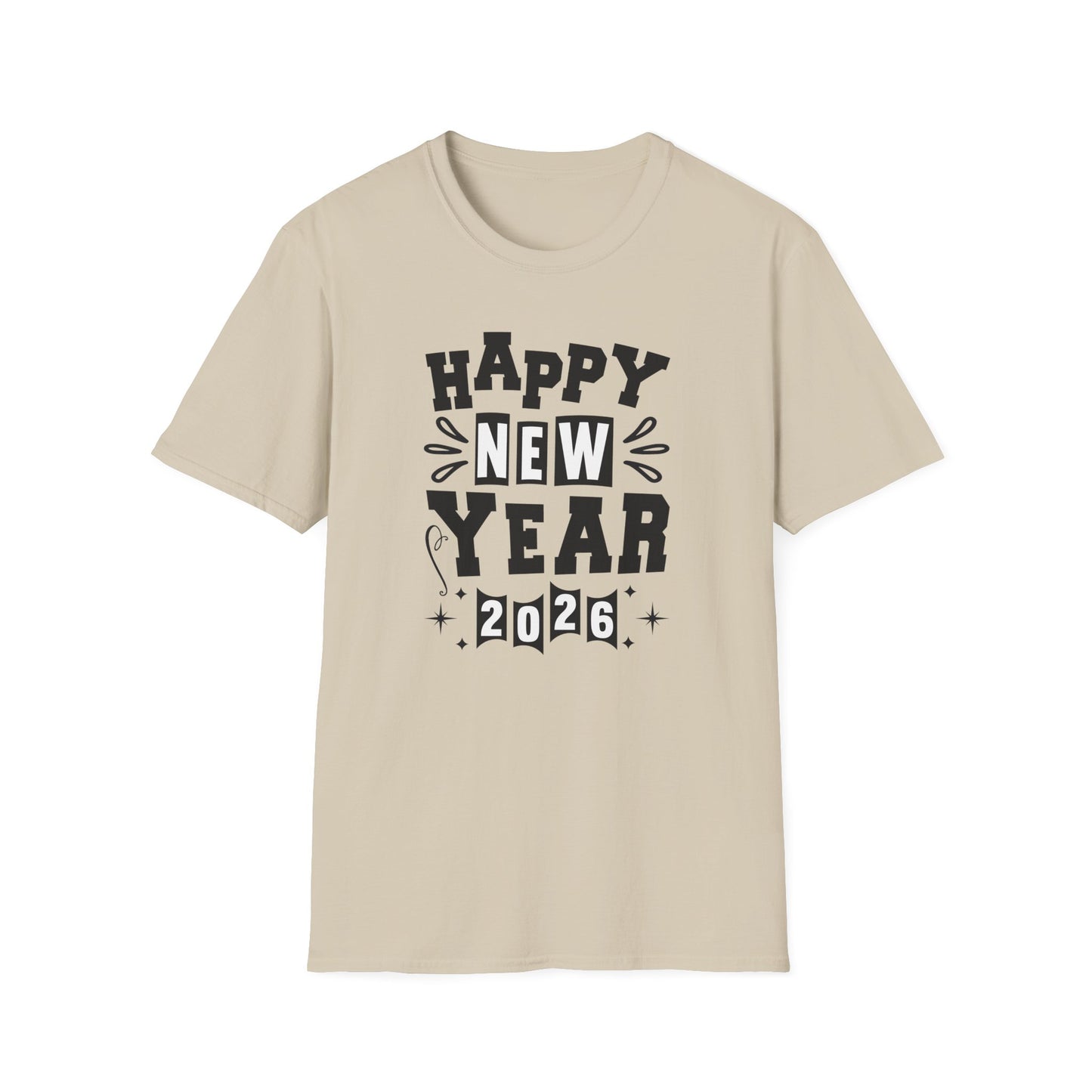 Happy New Year 2026 T-Shirt – Retro New Year Graphic Tee, NYE Party Shirt, Vintage Bold Typography 2026 Shirt, New Year’s Eve Countdown Outfit