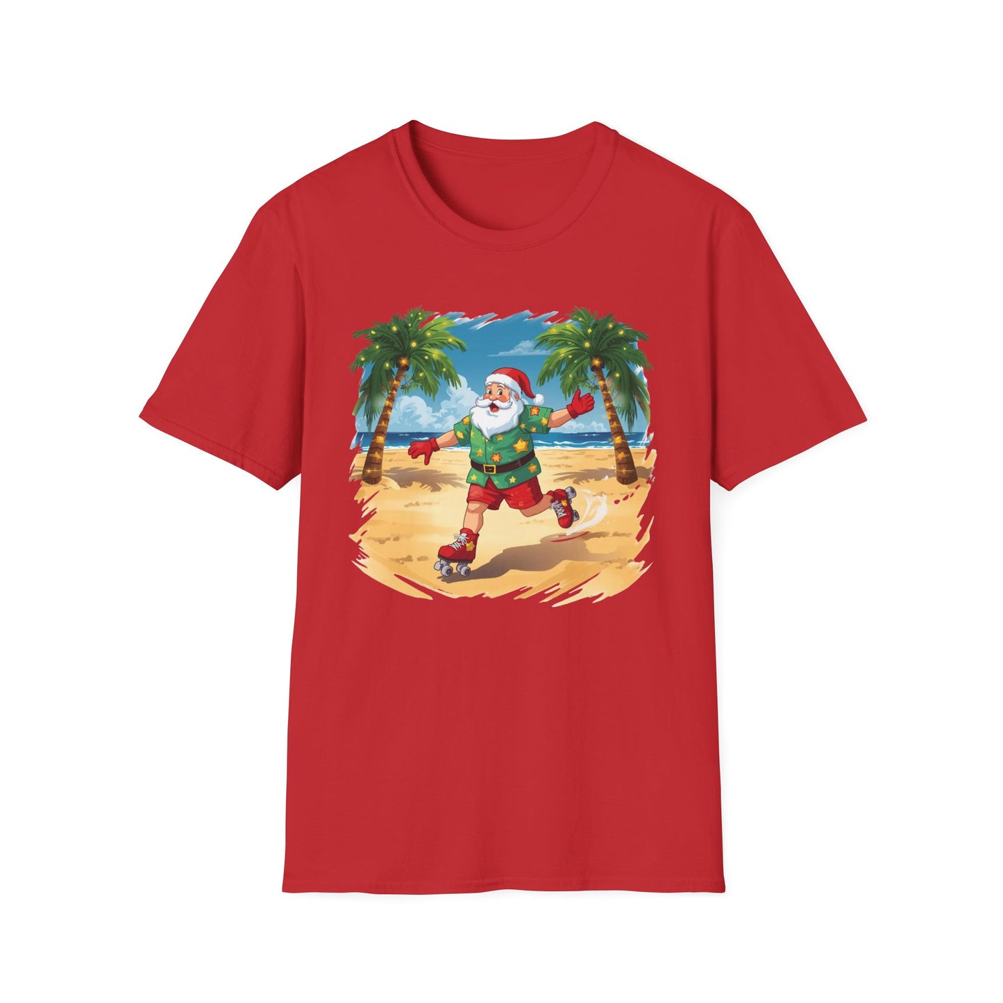 Tropical Santa skating shirt, Family Christmas Shirts, Christmas T Shirt, Holiday Shirt, Cute Xmas Shirt for the family, Holiday Gift