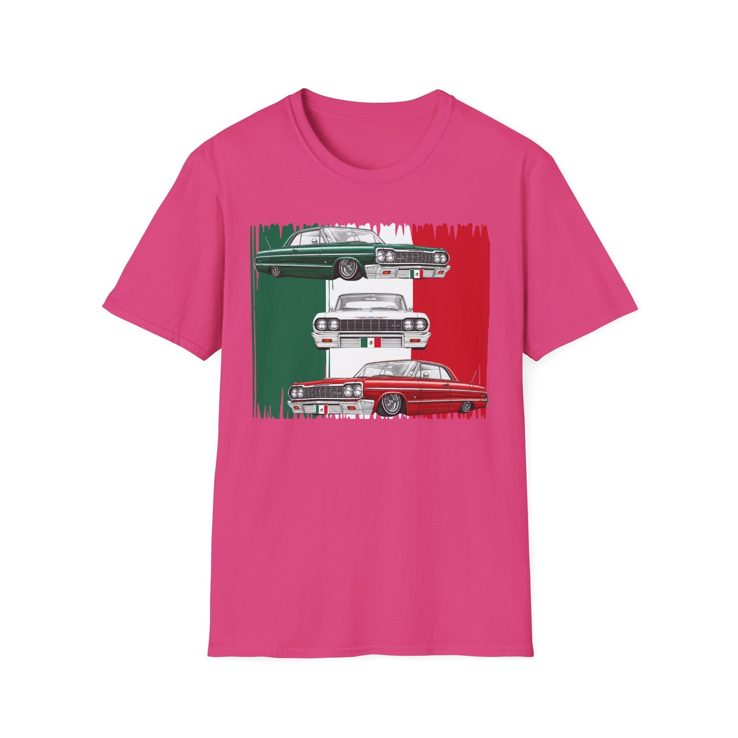 Lowrider Shirt, Mexican Flag Classic Car Tee, Vintage Car Graphic Shirt, Car Enthusiast Gift, Retro Auto Unisex Tee