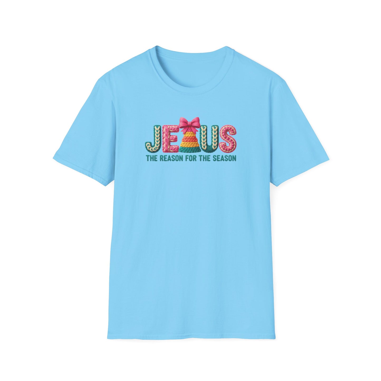 Jesus Christmas T-Shirt – The Reason for the Season Tee, Faith Christian Holiday Shirt with Bow Design