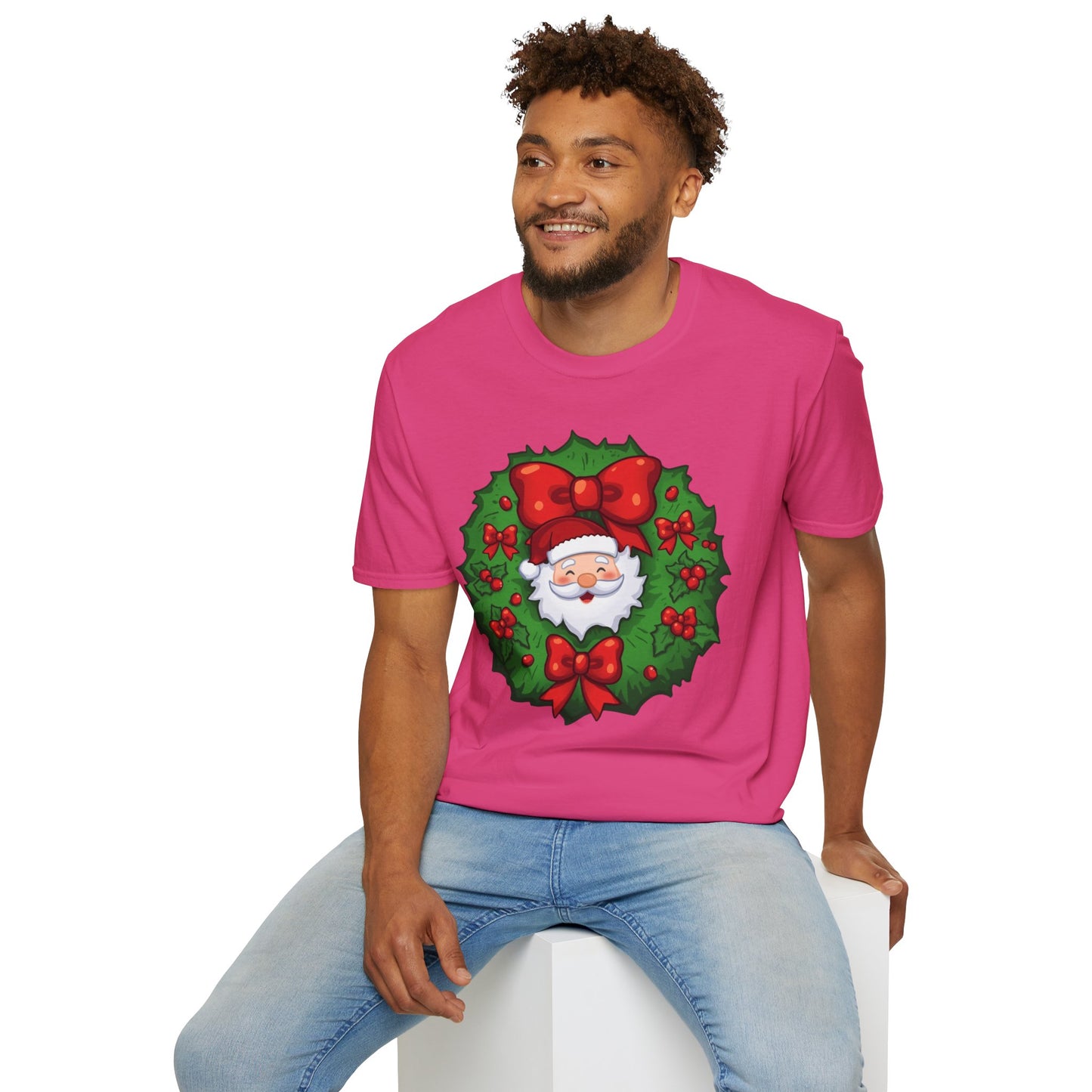 Santa Wreath Shirt, Family Christmas Shirts, Christmas T Shirt, Holiday Shirt, Cute Xmas Shirt for the family, Holiday Gift