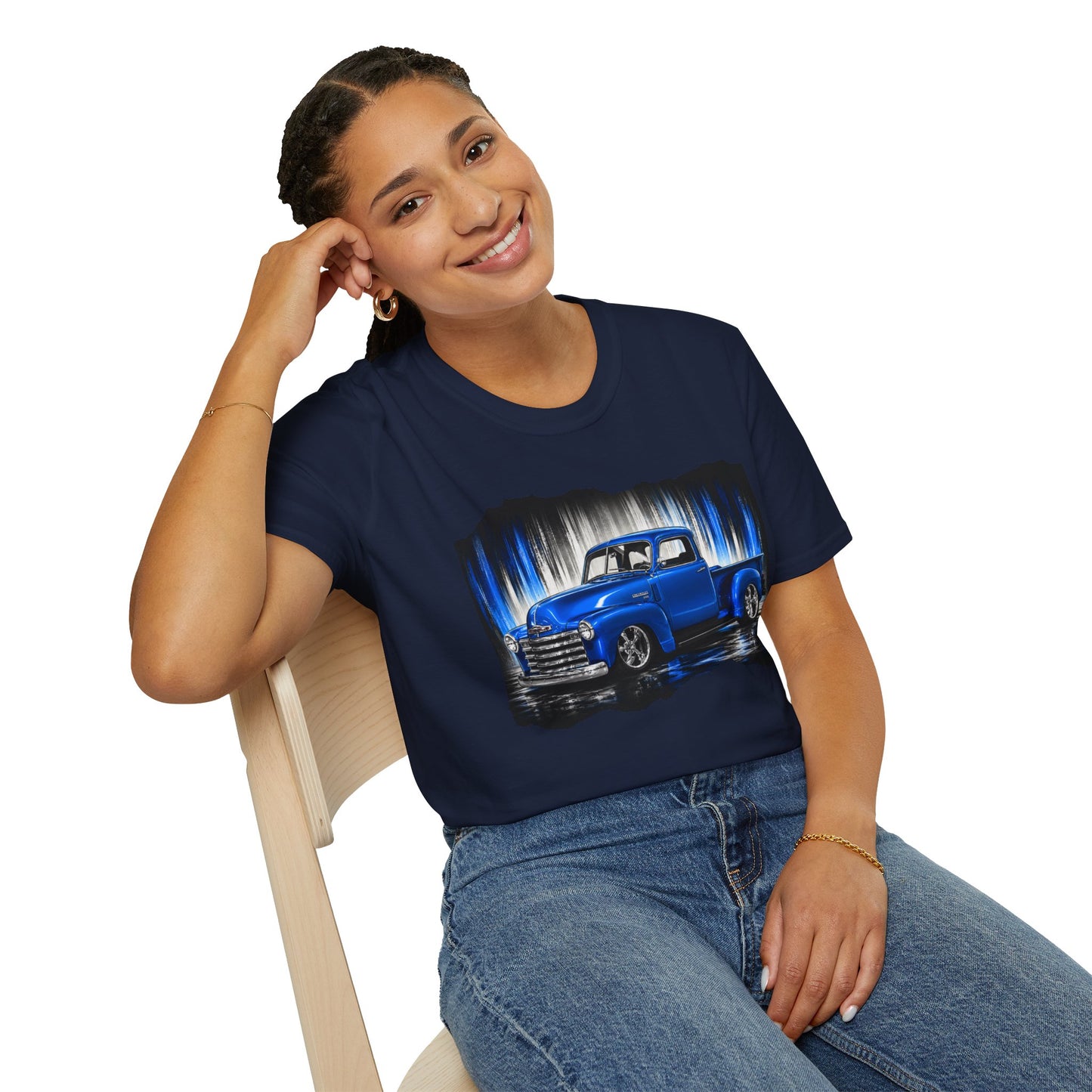 Vintage Truck Shirt, Blue Pickup Truck Tee, Classic Truck Graphic Shirt, Truck Enthusiast Gift, Retro Auto Unisex Tee