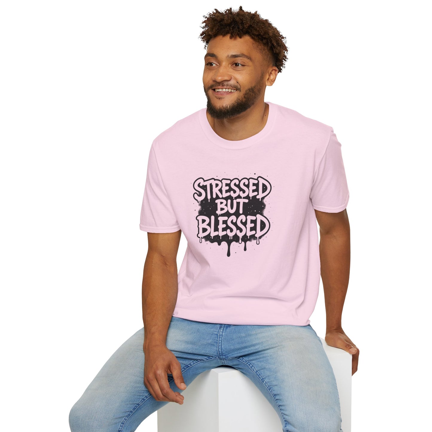 Stressed But Blessed T-Shirt – Inspirational Christian Quote Tee, Faith Graphic Shirt for Everyday Motivation