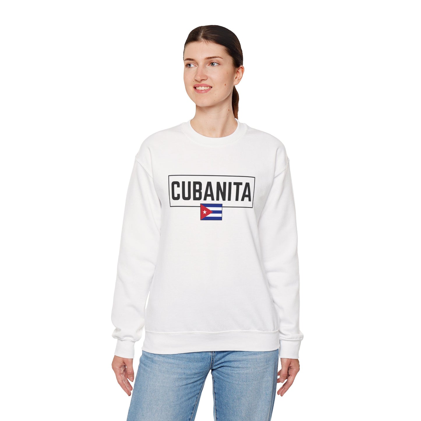 CUBANITA Sweatshirt – Cuban Flag Sweatshirt for Women, Latino Pride Sweatshirt, Cuba Heritage Top, Cuban Culture Graphic Sweatshirt