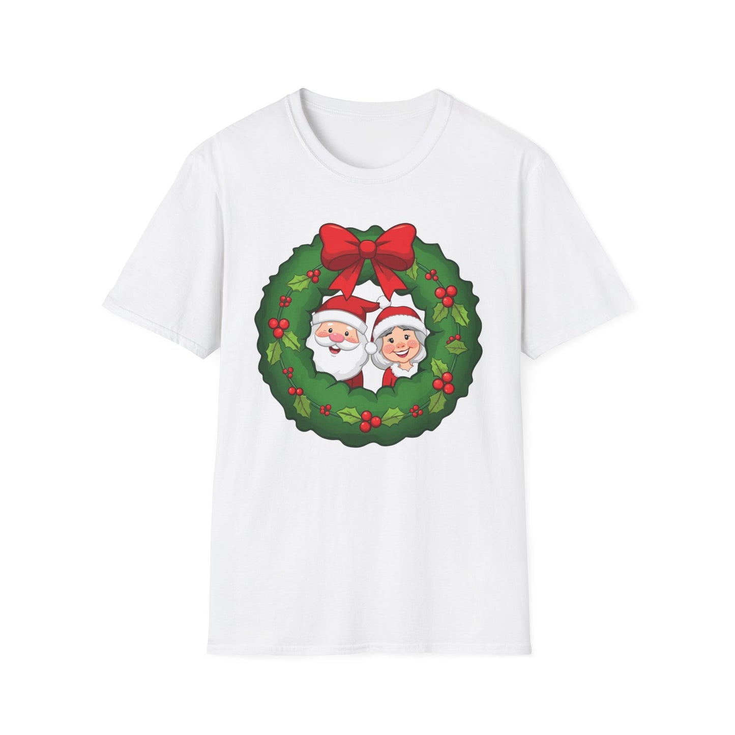 Santa and Mrs. Claus in a Wreath Shirt, Family Christmas Shirts, Christmas T Shirt, Holiday Shirt, Cute Xmas Shirt for the family, Holiday Gift