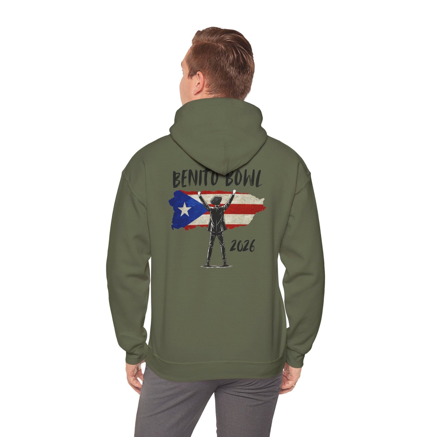 Benito Bowl PR Flag 2026 Hoodie, Benito Bowl XL, Football Fan Gift, Puerto Rico Boricua Heritage Culture Pride Hoodie