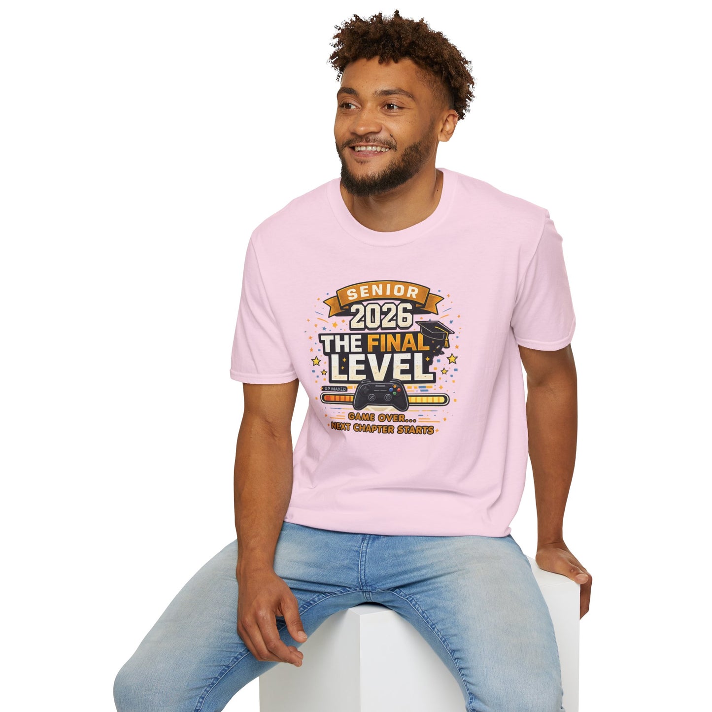 Senior 2026 The Final Level Gamer Graduation T-Shirt, Class of 2026 Game Over Next Chapter Starts Tee for Boys Girls Grad