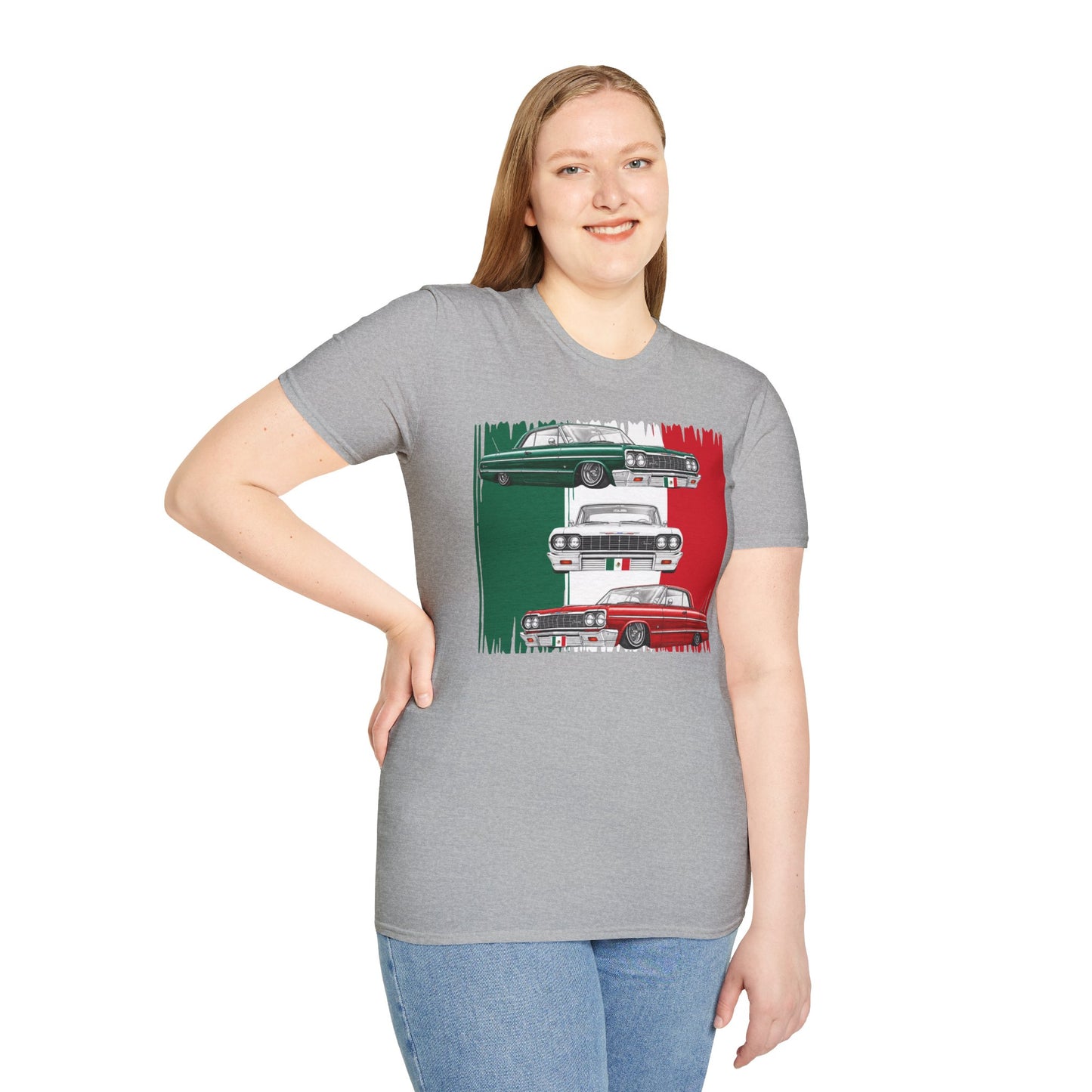 Lowrider Shirt, Mexican Flag Classic Car Tee, Vintage Car Graphic Shirt, Car Enthusiast Gift, Retro Auto Unisex Tee