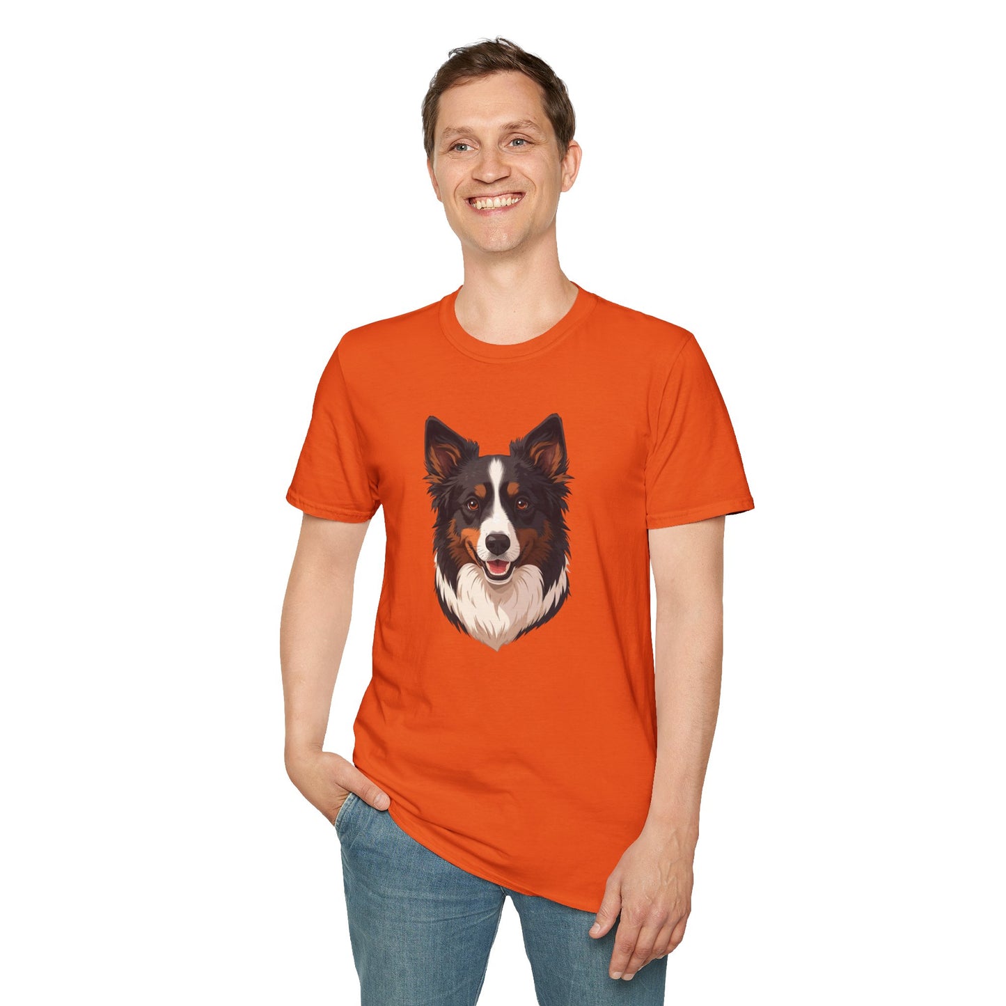 Border Collie Dog Portrait Shirt – Border Collie Dog Lover Gift, Cute Dog Mom Tee, Dog Dad Shirt, Pet Breed Apparel