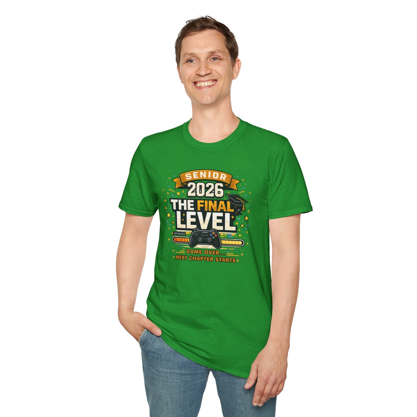 Senior 2026 The Final Level Gamer Graduation T-Shirt, Class of 2026 Game Over Next Chapter Starts Tee for Boys Girls Grad