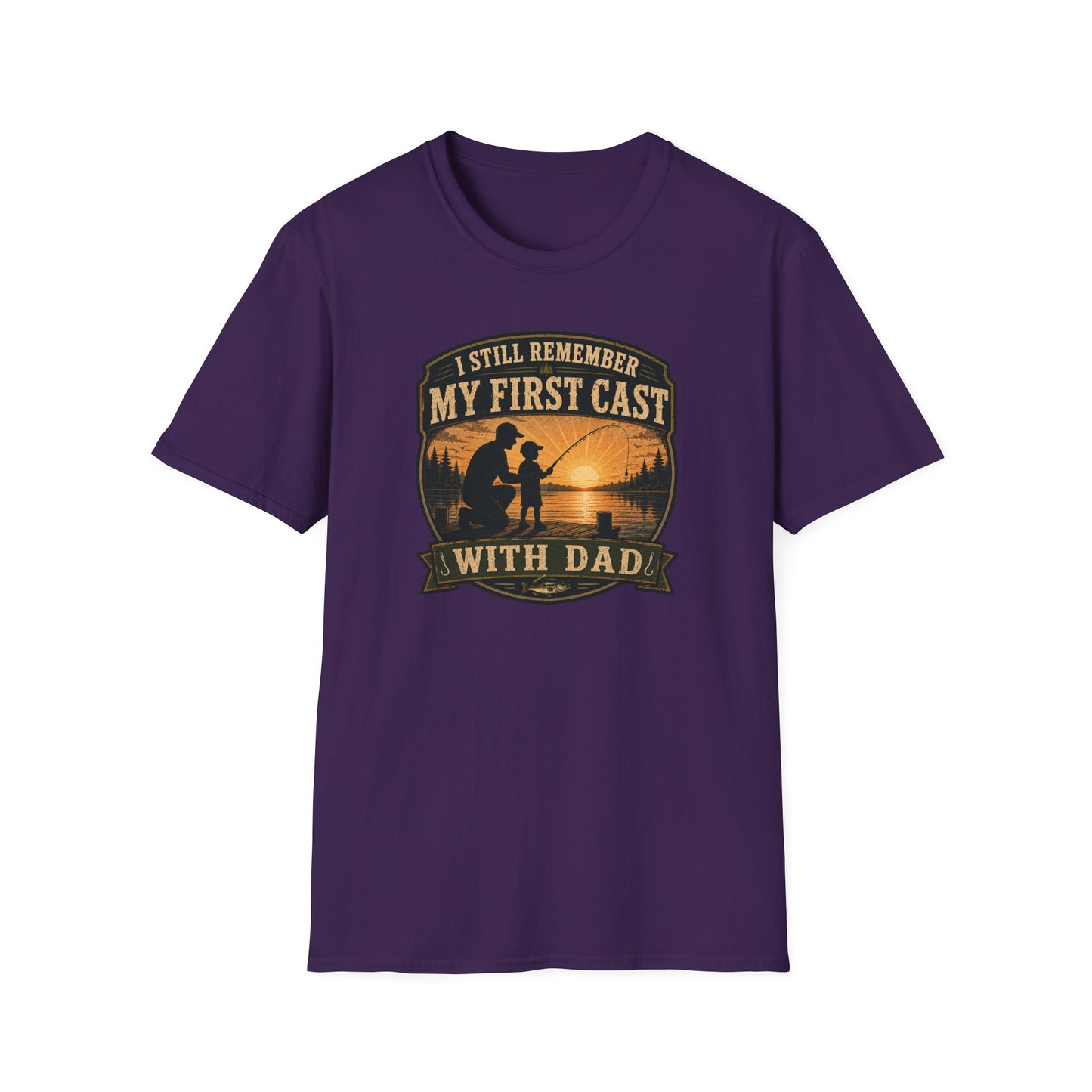 Fishing Dad Shirt, First Cast with Dad Tee, Fathers Day Fishing T-Shirt, Fisherman Gift, Dad and Son Fishing Shirt
