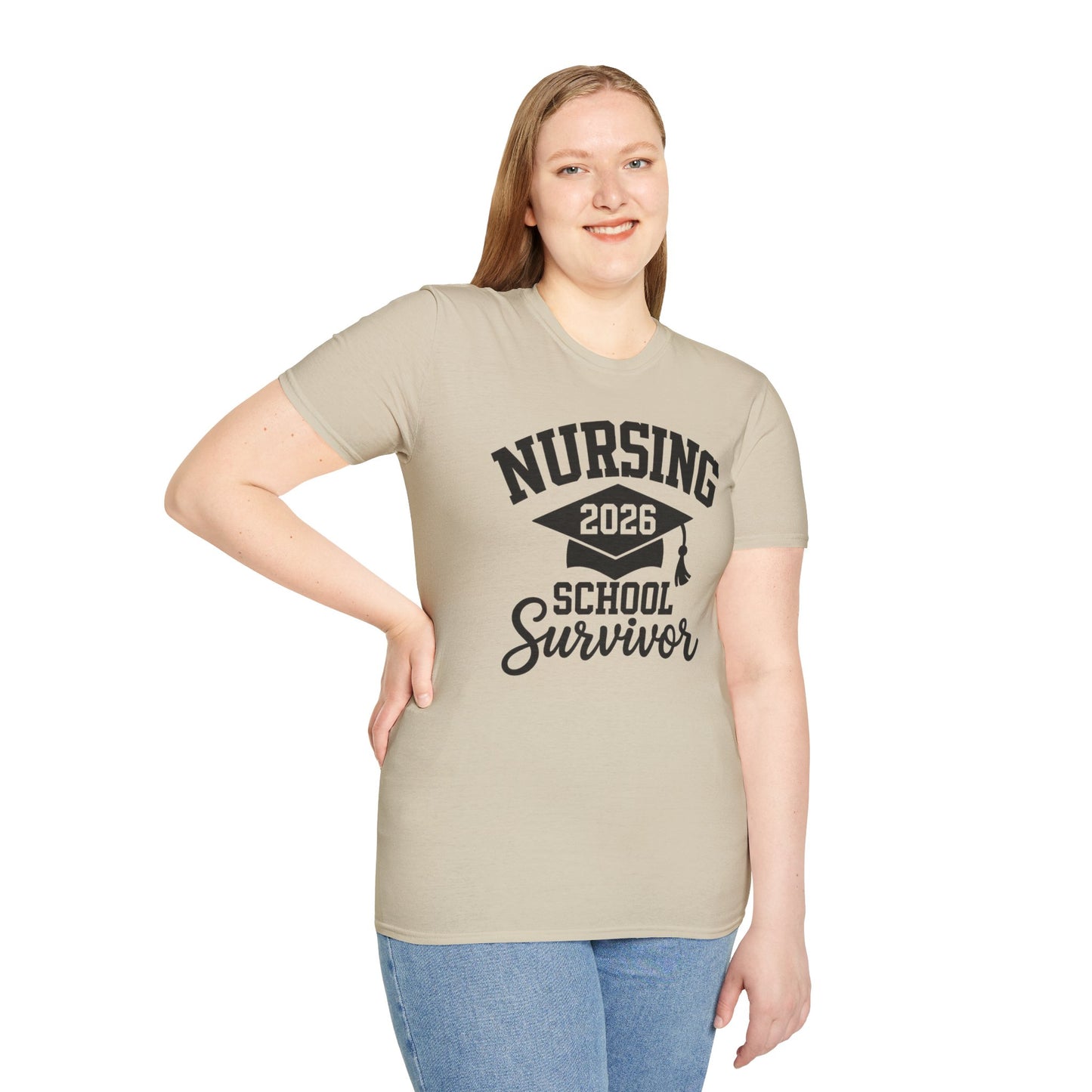 Nursing 2026 School Survivor T-Shirt, Nurse Graduation Shirt, RN Student Gift, Nursing School Grad Tee