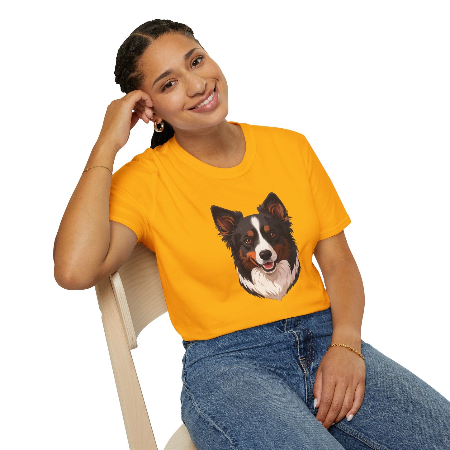Border Collie Dog Portrait Shirt – Border Collie Dog Lover Gift, Cute Dog Mom Tee, Dog Dad Shirt, Pet Breed Apparel