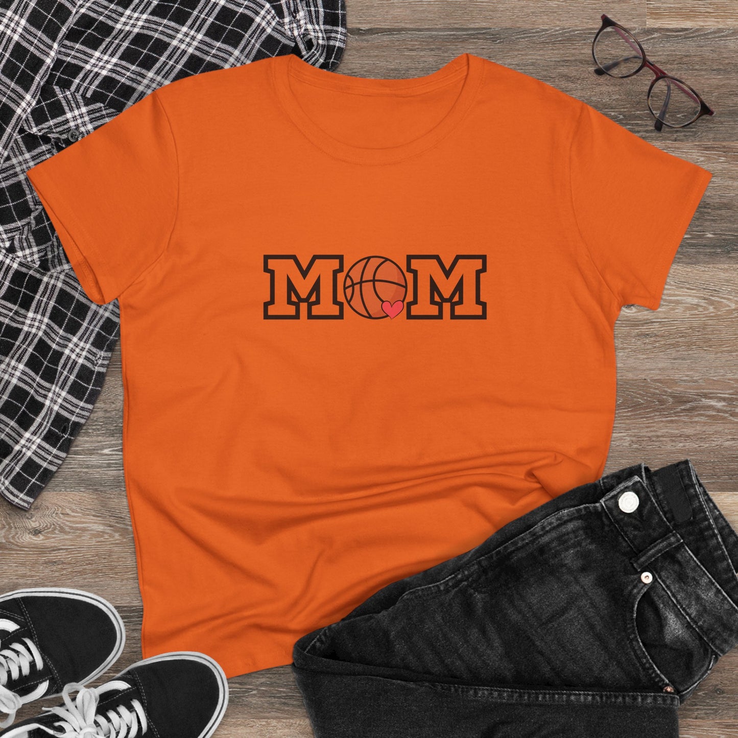 Basketball Mom Shirt, Sports Mom Gift, Cotton T-Shirt, Basketball Fan Apparel, Mother's Day Tee, Mom loves Basketball, Sports Mom
