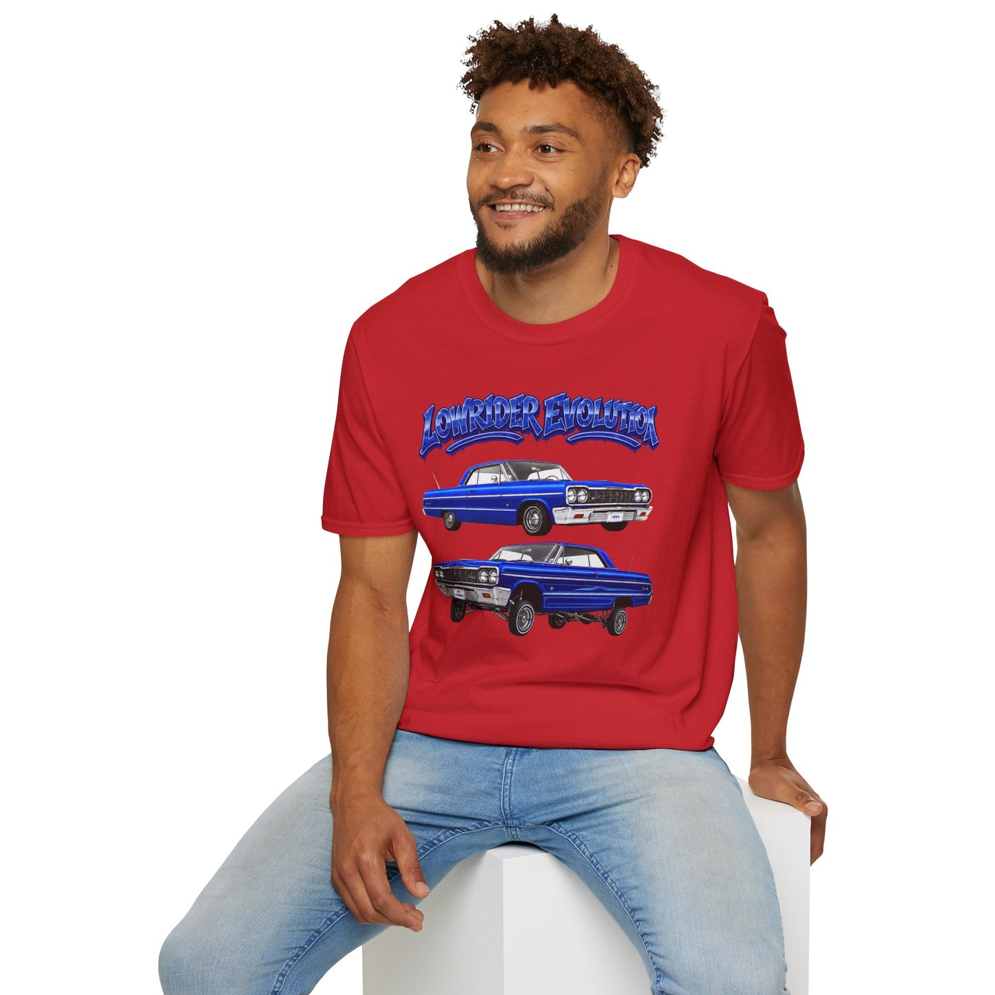 Classic Lowrider Shirt, Lowrider Evolution Tee, Blue Vintage Car Shirt, Car Enthusiast Gift, Retro Auto Graphic Tee