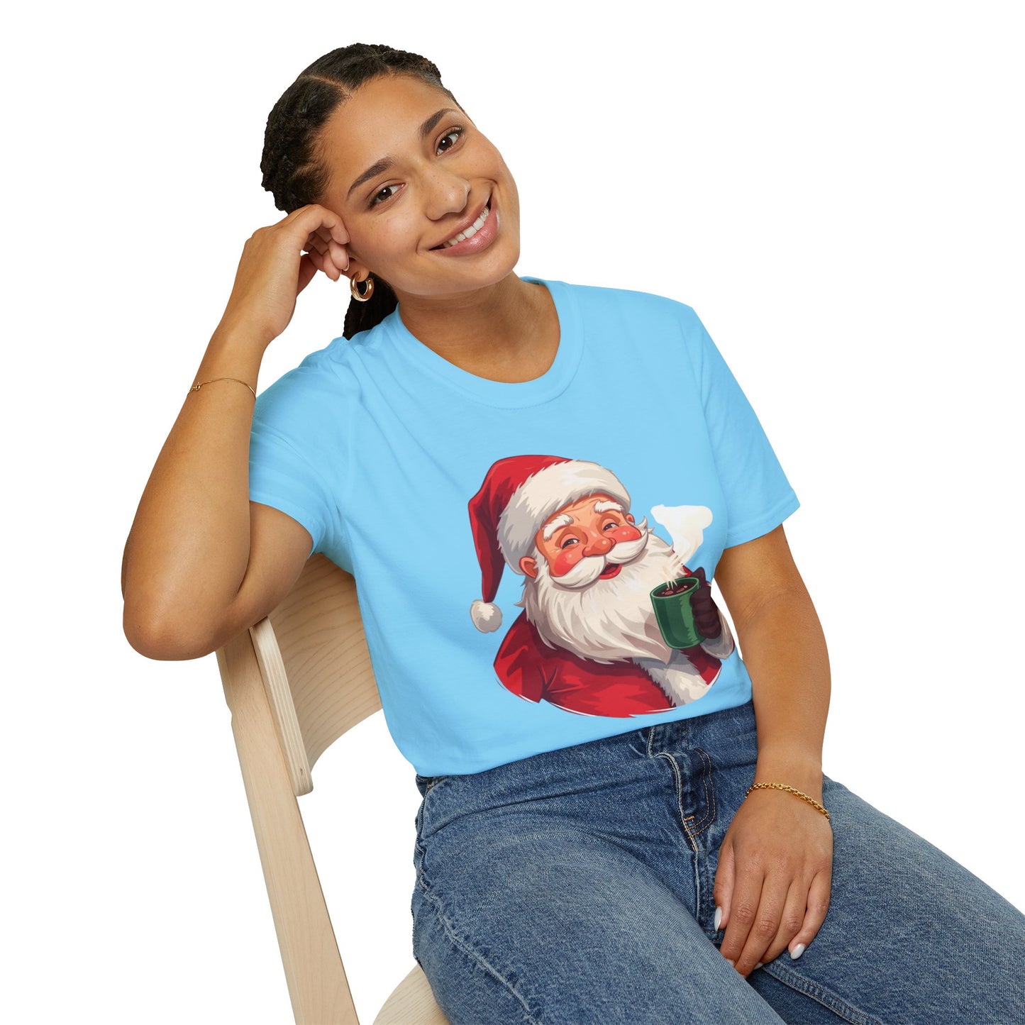 Santa enjoying Hot Chocolate Shirt, Family Christmas Shirts, Christmas T Shirt, Holiday Shirt, Cute Xmas Shirt for the family, Holiday Gift