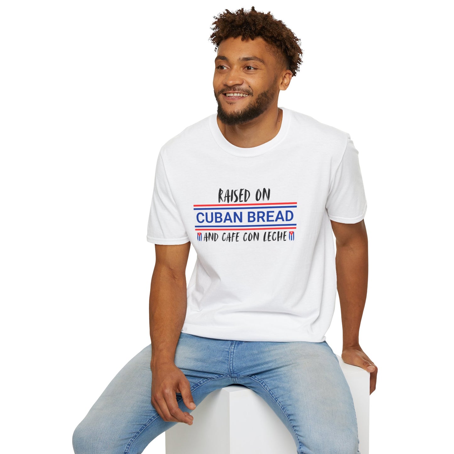 Raised on Cuban Bread and Cafe Con Leche T-Shirt, Cute Graphic Tee for Hispanic Heritage, Cuban Food Heritage Latin roots Tee, Hispanic Gift