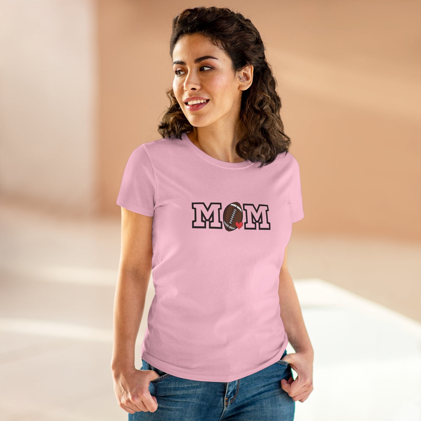 Football Mom Shirt, Sports Mom Gift, Cotton T-Shirt, Football Fan Apparel, Mother's Day Tee, Mom loves Football, Sports Mom