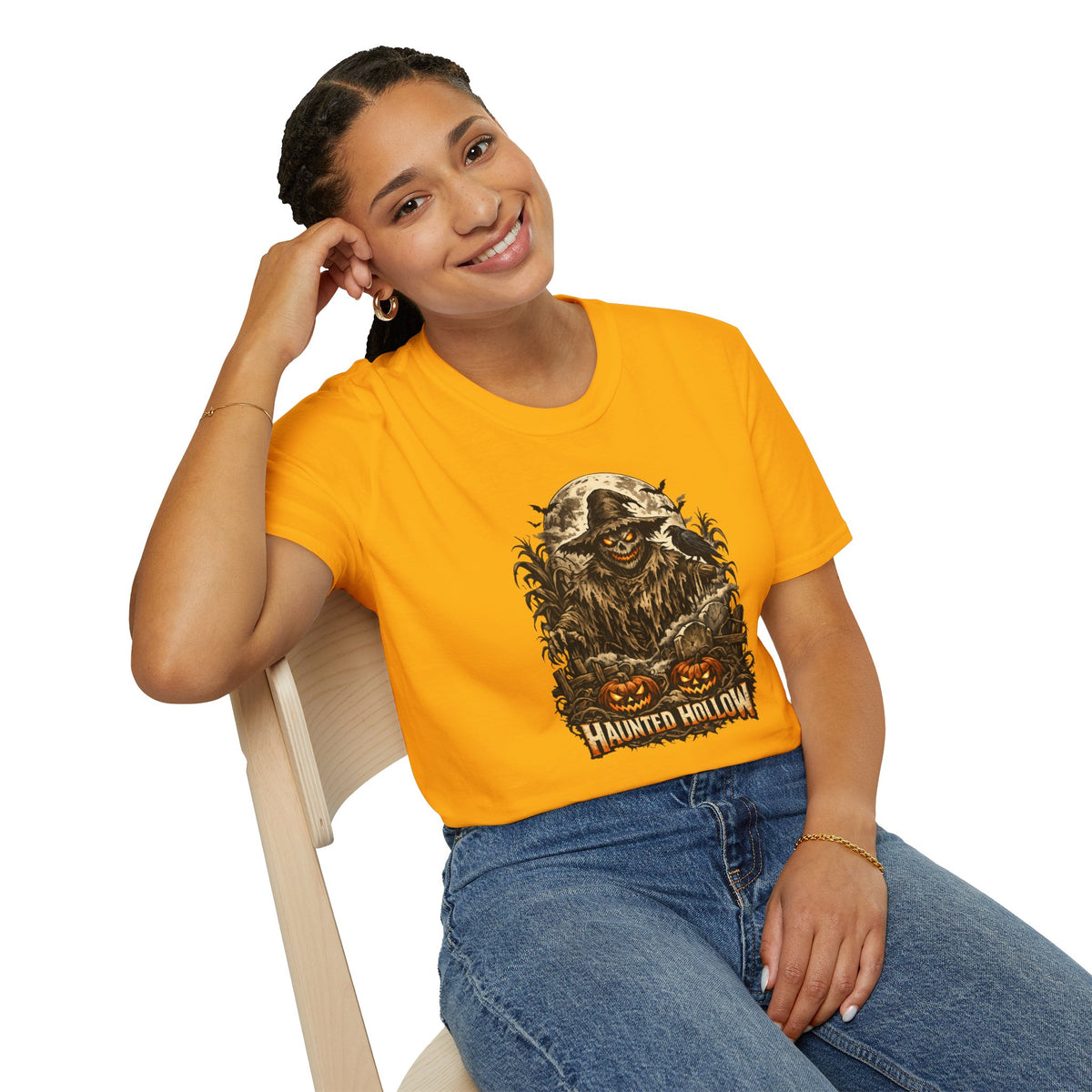 Halloween Horror Shirt, Haunted Hollow T-Shirt, Scary Scarecrow Tee, Pumpkin Graveyard Shirt, Spooky Season Gift