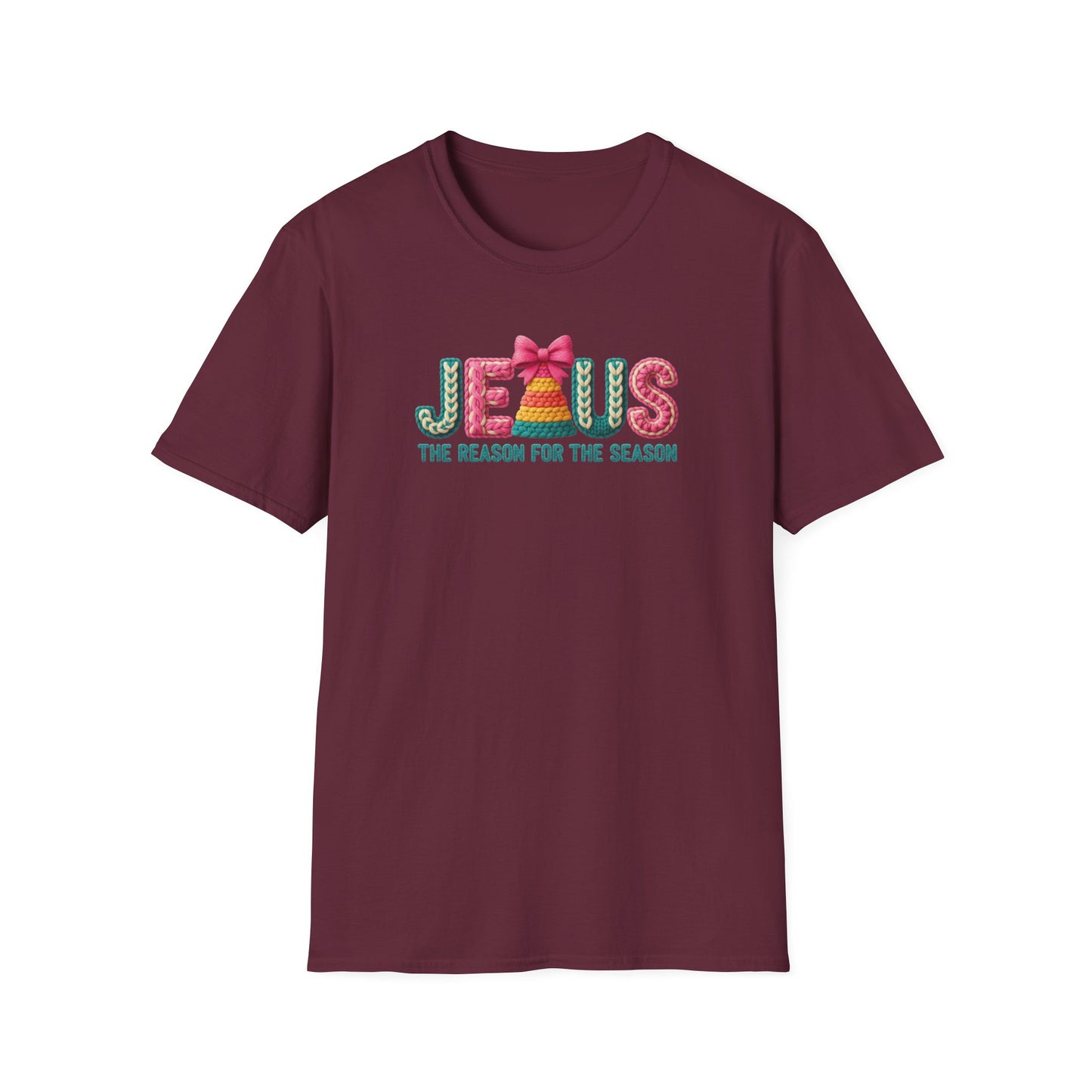Jesus Christmas T-Shirt – The Reason for the Season Tee, Faith Christian Holiday Shirt with Bow Design