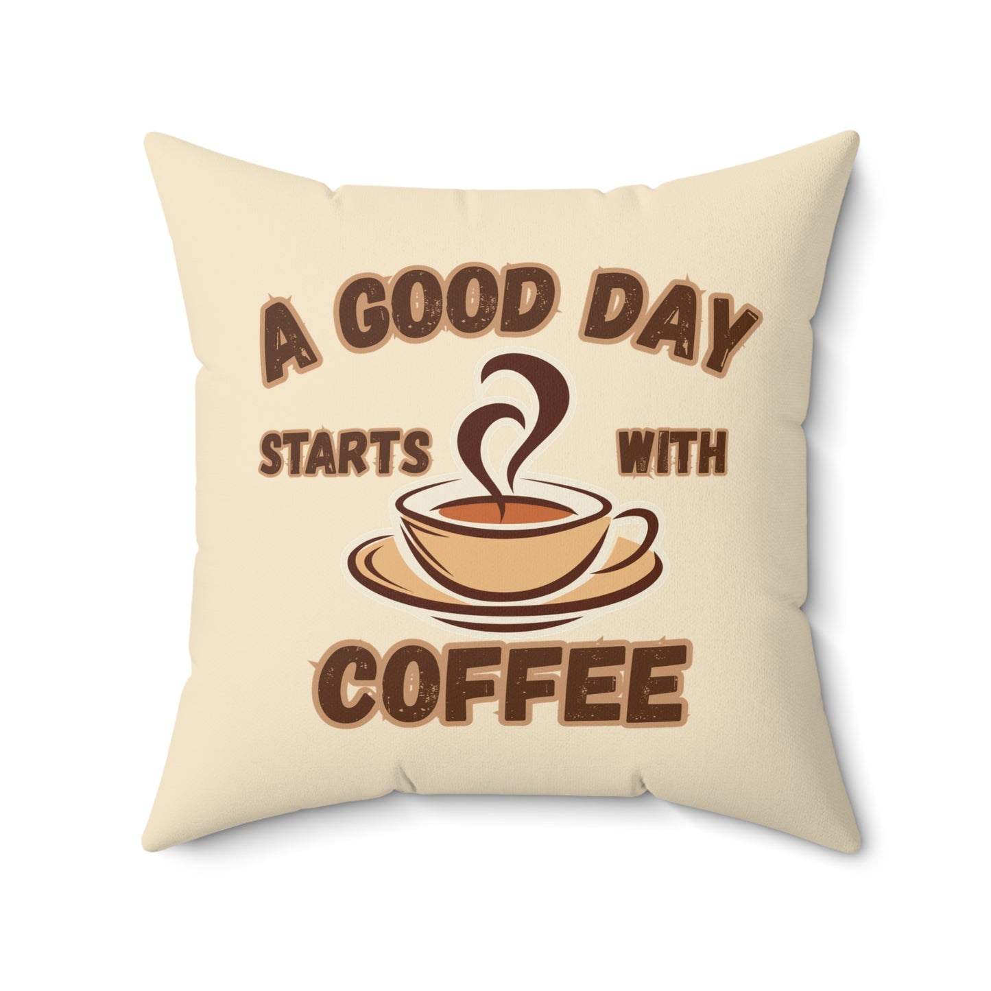 Coffee Quote Pillow, Faux Suede Throw Cushion for Home Decor, Funny Gift for Coffee Lovers, Living Room Accent, Couch Pillow, Gift for Her