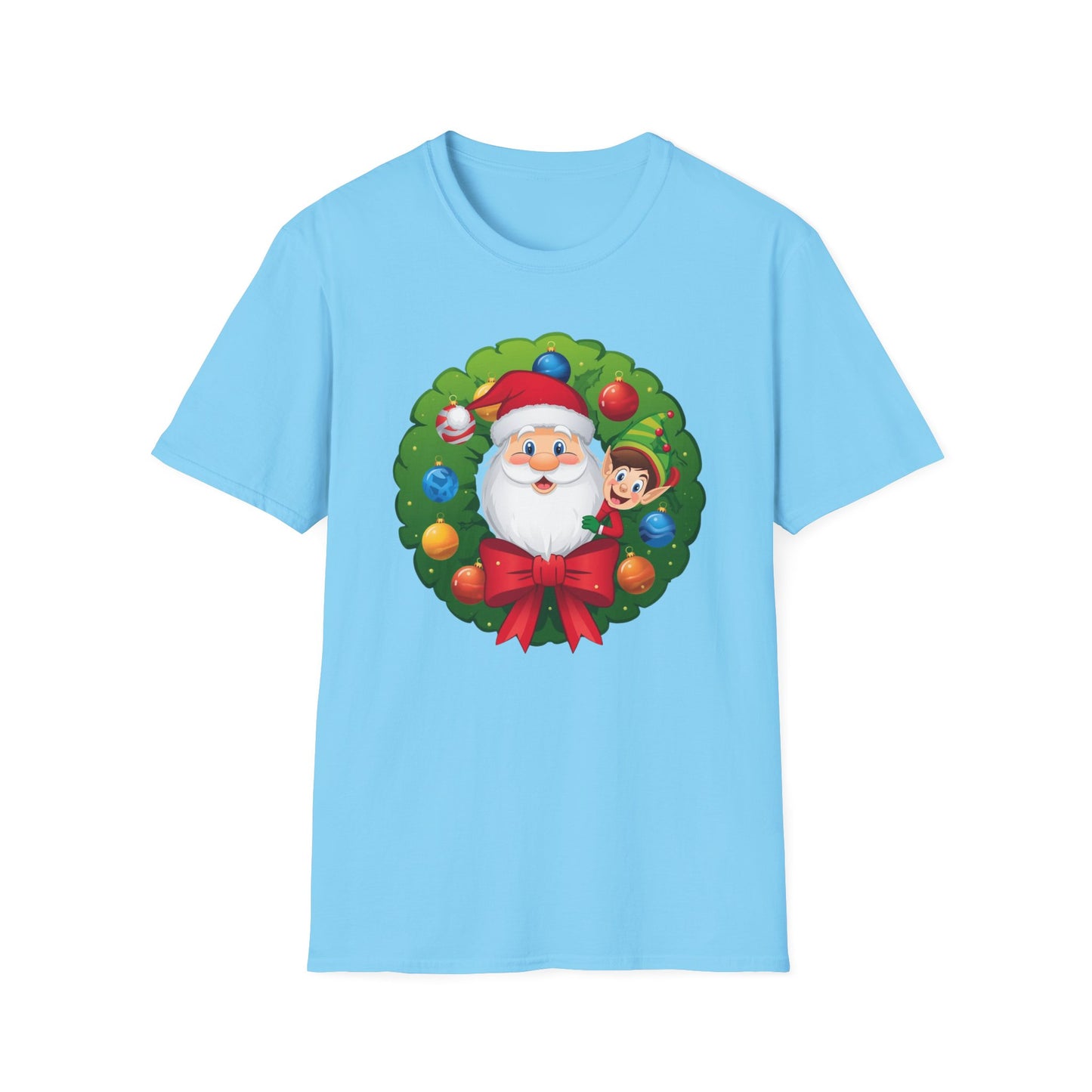 Santa and Elf on a Wreath Shirt, Family Christmas Shirts, Christmas T Shirt, Holiday Shirt, Cute Xmas Shirt for the family, Holiday Gift