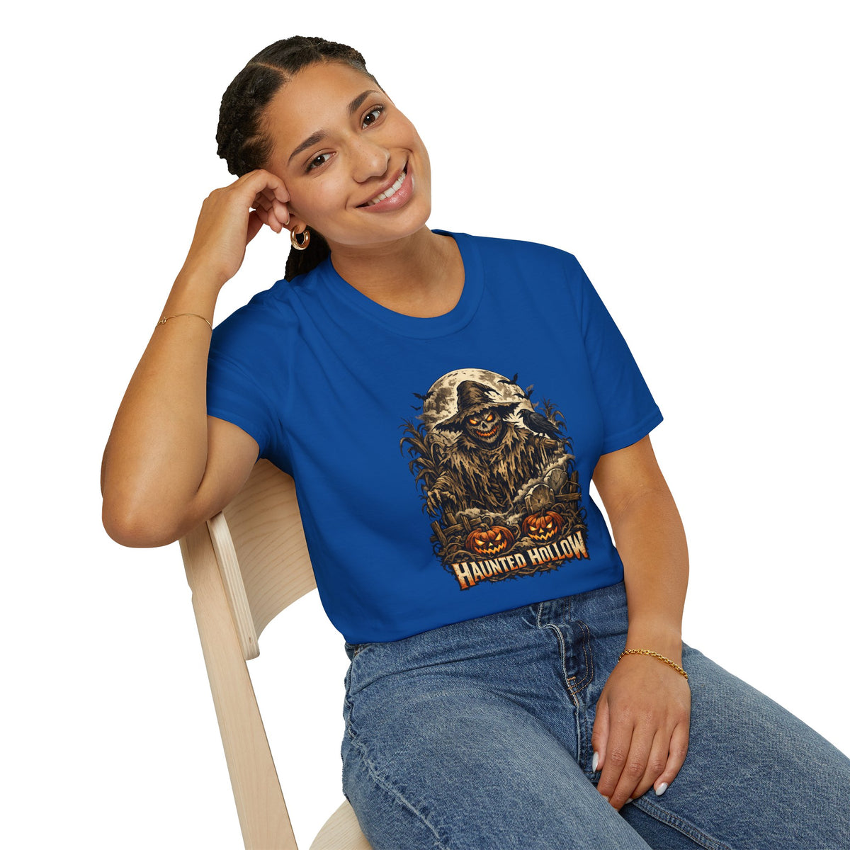 Halloween Horror Shirt, Haunted Hollow T-Shirt, Scary Scarecrow Tee, Pumpkin Graveyard Shirt, Spooky Season Gift
