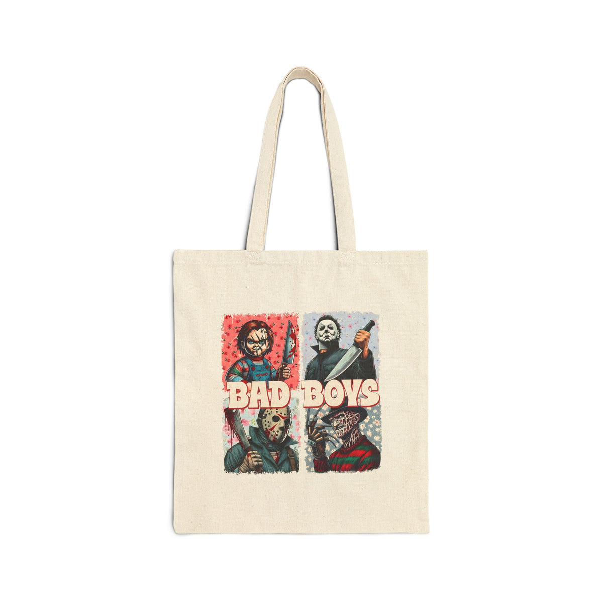 Horror Movie Villains Halloween Bad Boys Tote Bag, Halloween Gifts for shoppers, Horror Movie Fan Gift, Villains Movie Characters