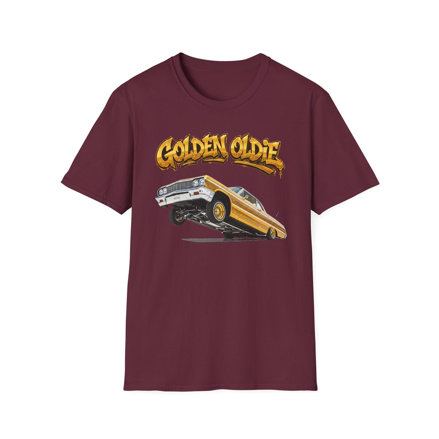 Golden Oldie Lowrider Shirt, Classic Car Tee, Vintage Auto Graphic Shirt, Car Enthusiast Gift, Retro Car Lover Tee